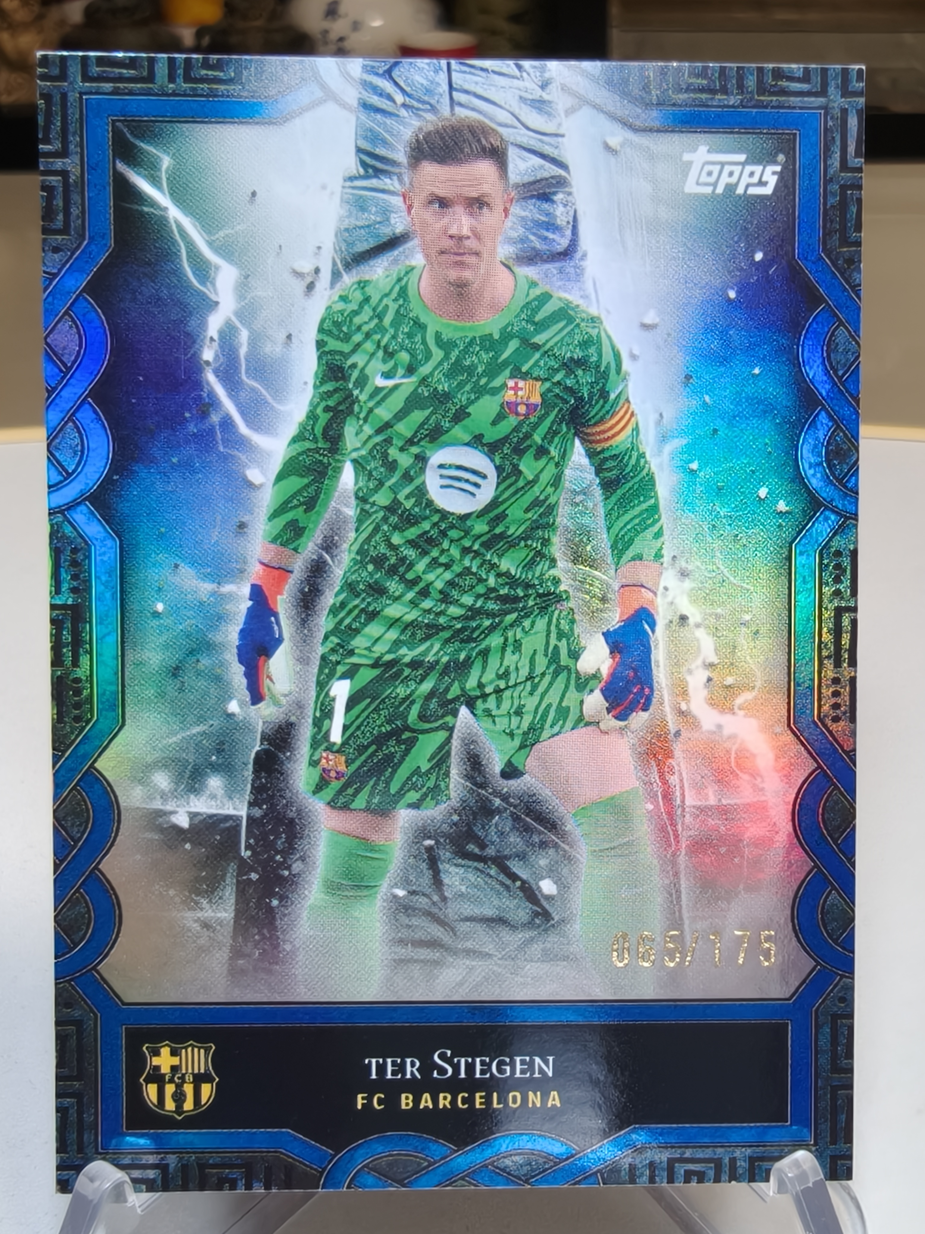 Topps Marc Andre ter Stegen 马克 安德烈 特尔施特根 小狮子 65/175编 蓝折 折射 石刻传奇 德国 巴萨队盒 默认通行品相 细节如图【拍前务必看描述】
