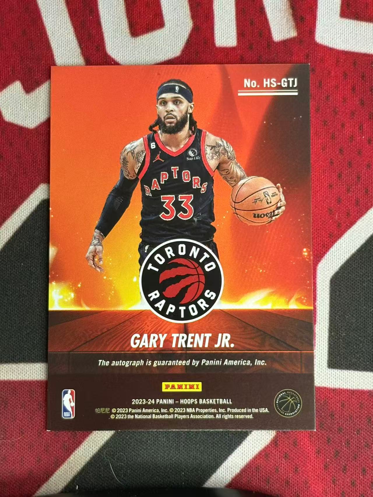 2023-24 PANINI HOOPS Gary Trent Jr. 猛龙 小加里特伦特 签字卡 HOT签 银折 折射 专收凑套必备【烂臭嘴拍卖】
