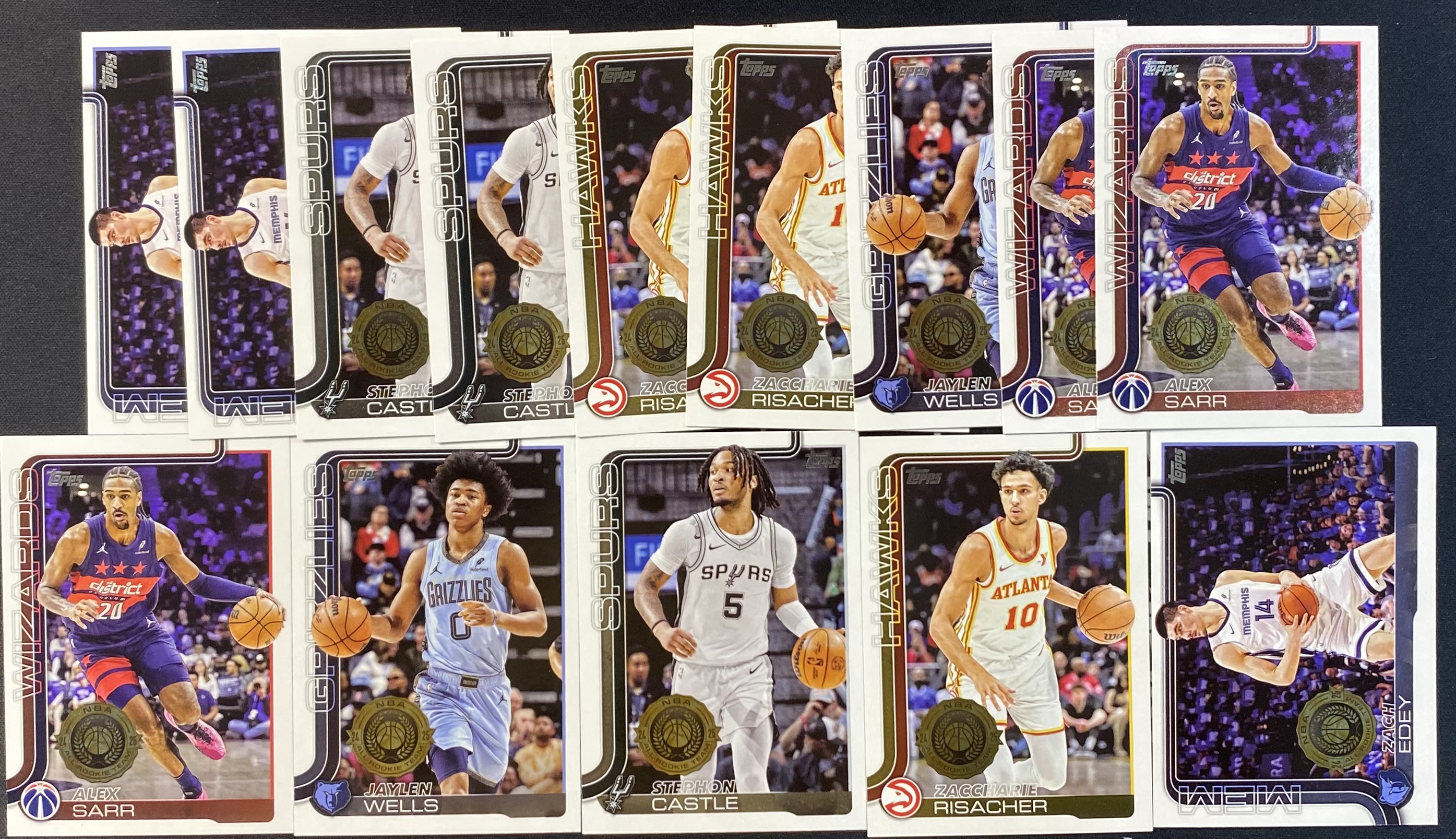 2025-26 Topps flagship RC 25赛季 新秀一阵 金标 杰伦 威尔斯 里萨谢 卡斯尔 萨尔 扎克 埃迪 共14张 收藏必备 卡品如图 -Zle-【乌苏拍卖】