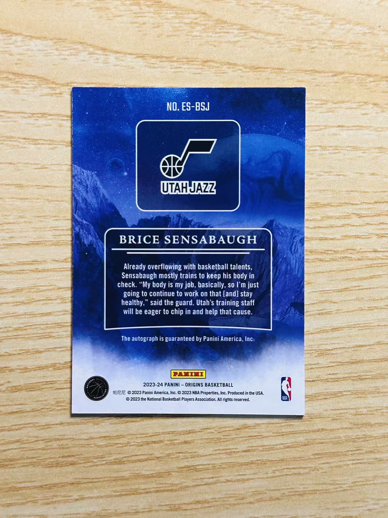 2023-24 Panini Origins Brice Sensabaugh 嘿嘿代卖 起源 布莱斯 森萨博 新秀 RC 签字 卡签 99编 爵士 收藏必备