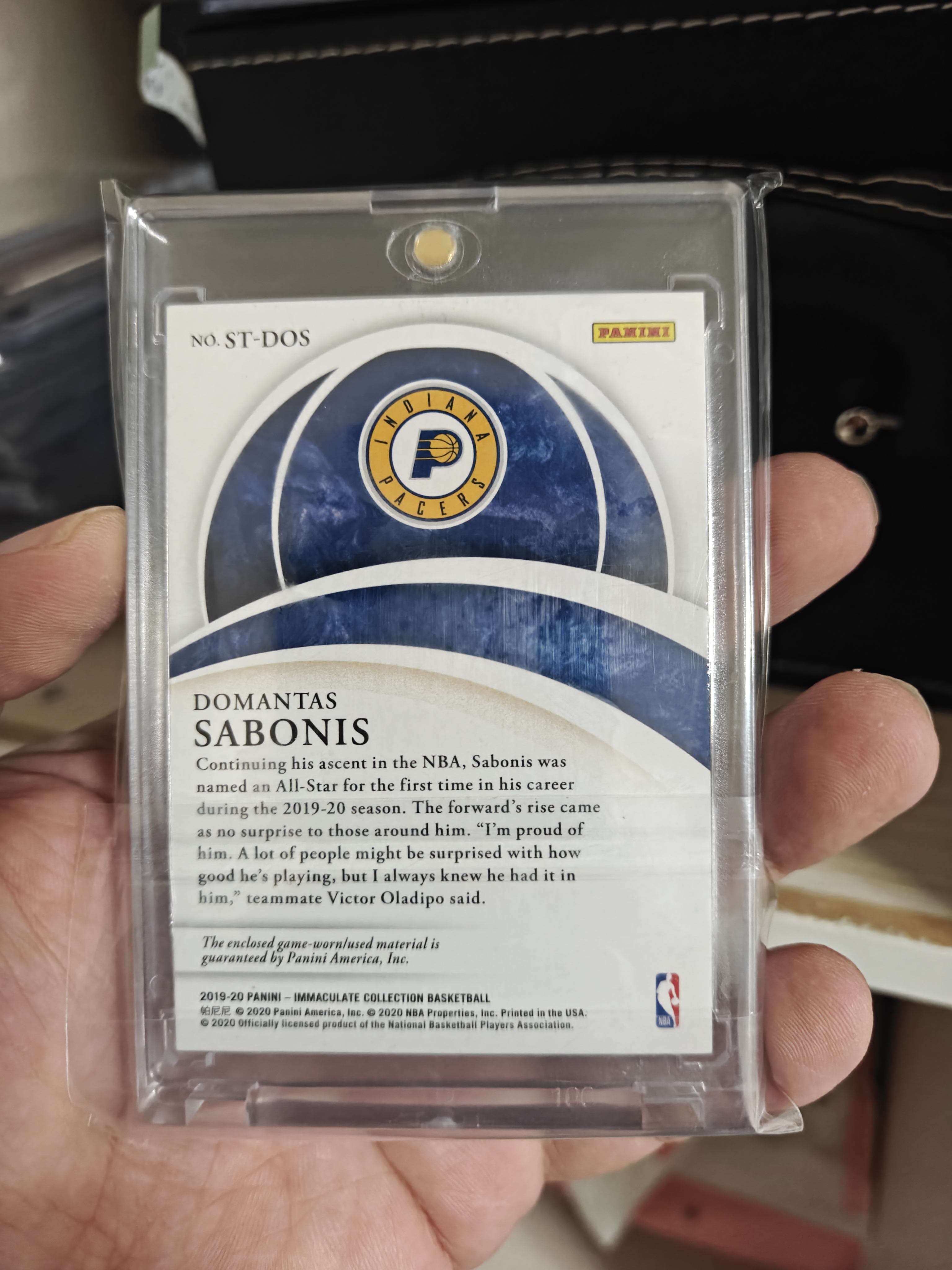 2019-20 Panini Immaculate Domantas Sabonis #ST-DOS 切割 爱咪咪 大窗 物料 萨博尼斯 多曼塔斯 步行者