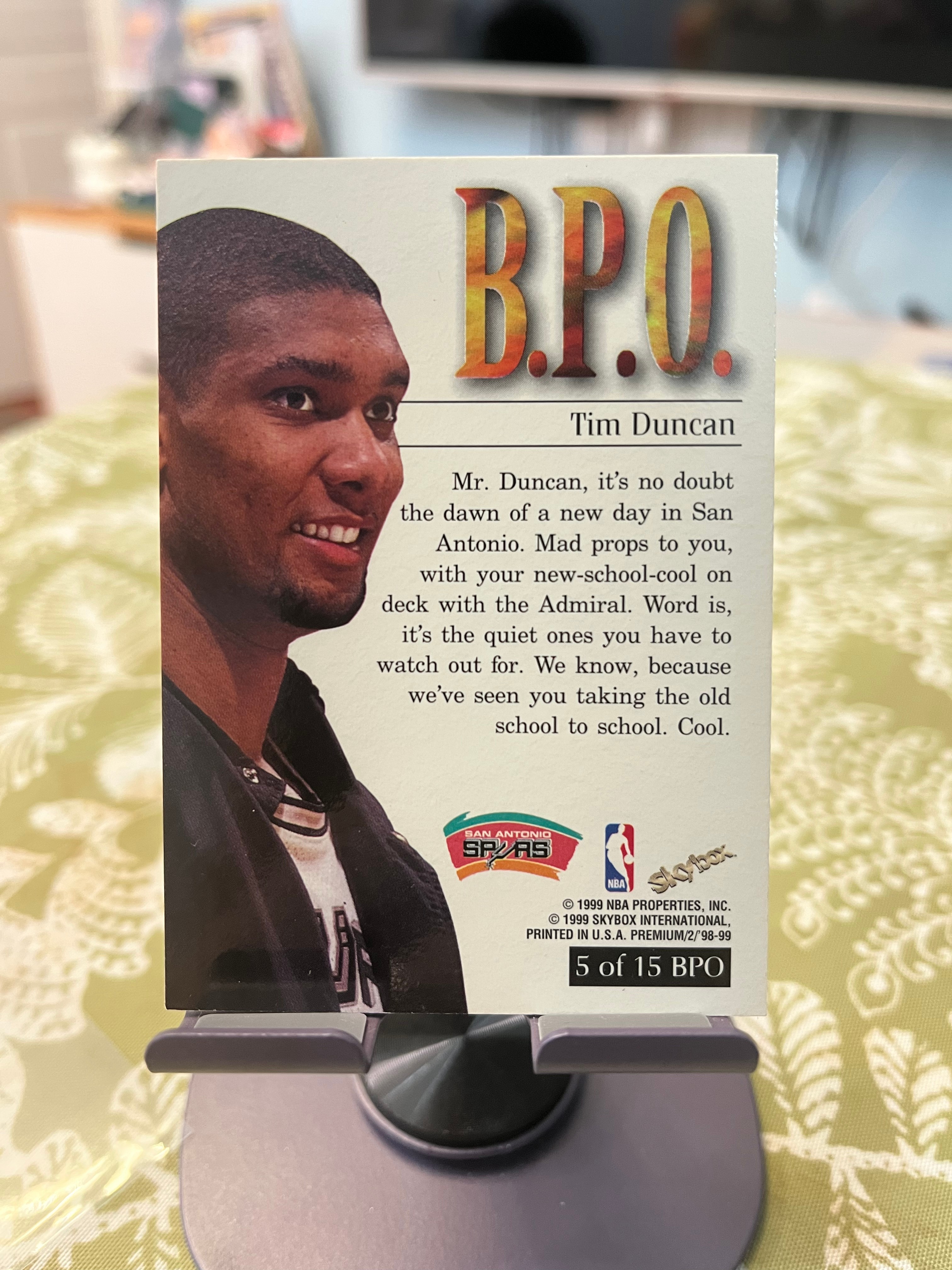 1999 SkyBox 老卡 老特 Tim Duncan 蒂姆 邓肯 石佛 马刺【折射 火焰重影 B.P.O.】【边角瑕疵如图 介意勿拍】#1026