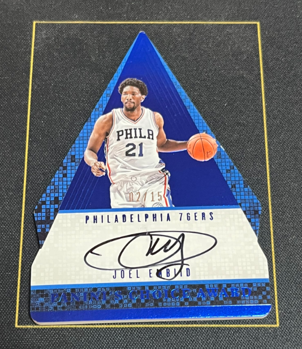 2016-17 Panini Preferred Joel Embiid 【小猪包代卖】76人 小书 皇冠 76人 乔尔 恩比德 大帝 签字 卡签 异形 2/15编 墨迹微瑕如图 VJ