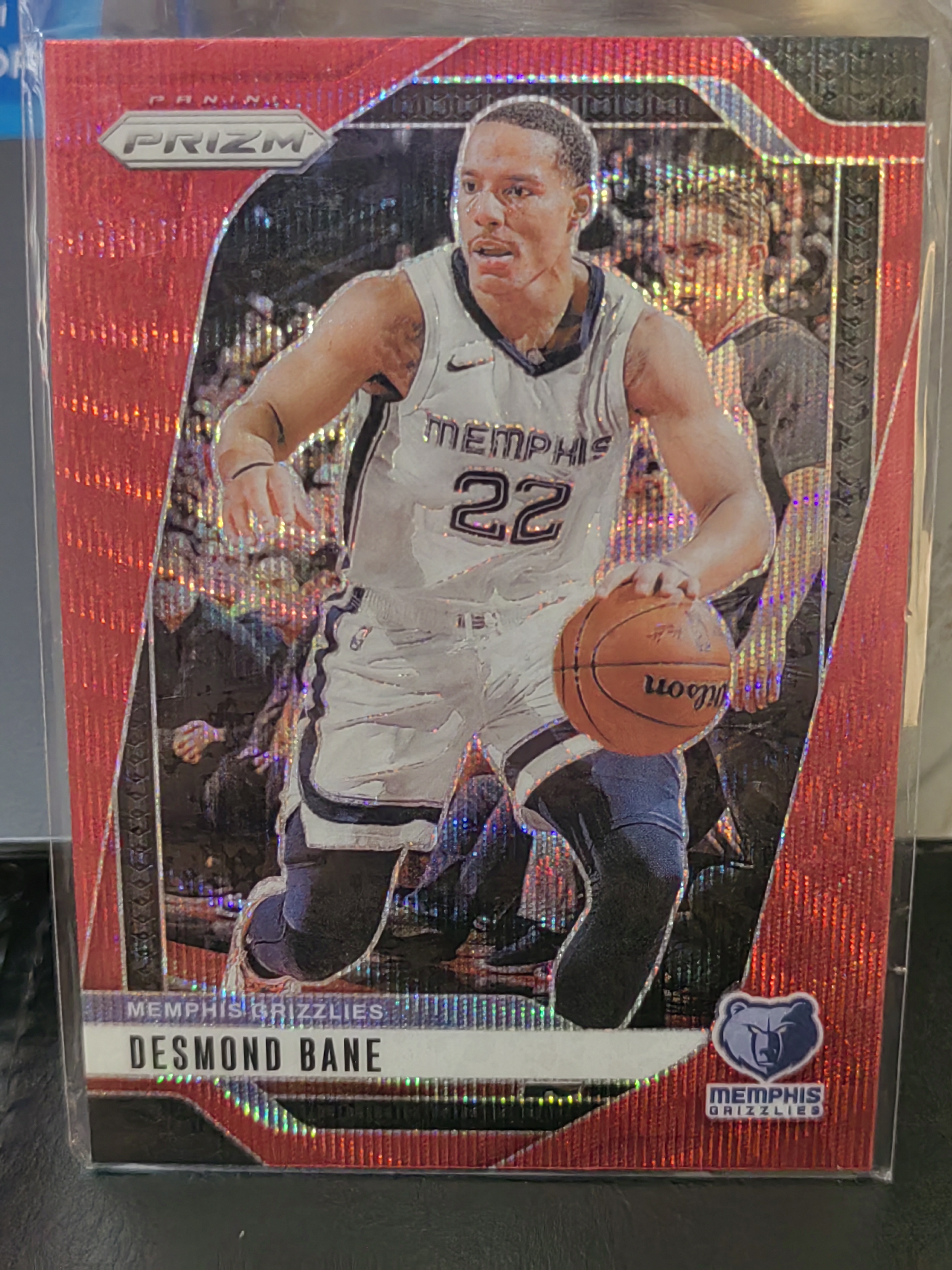 2024-25 Panini Prizm Desmond Bane PZ 红波纹折 德斯蒙德贝恩 灰熊 篮 白边白角 不保卡品 卡品如图