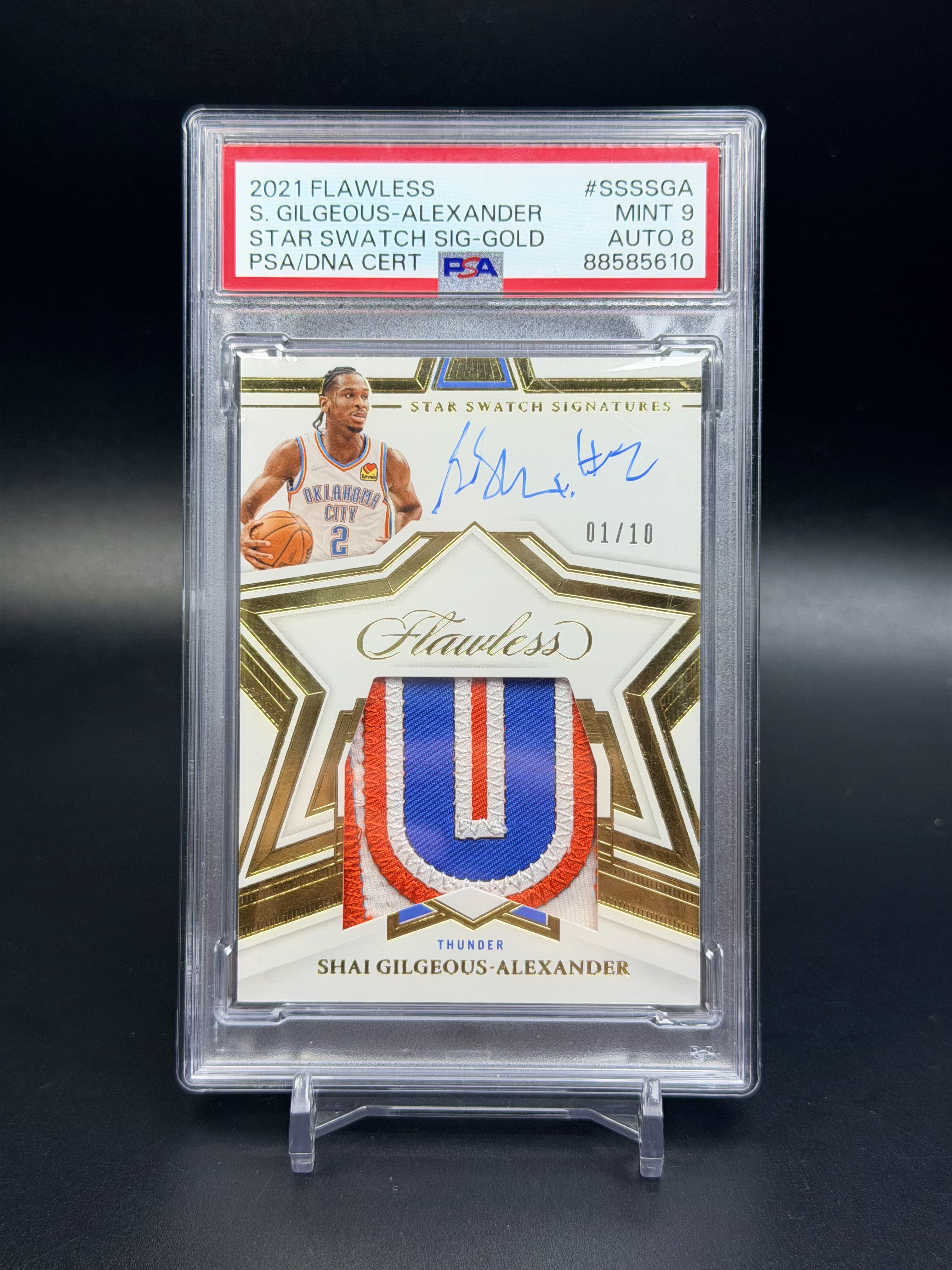 2021-22 Panini Flawless Shai Gilgeous-Alexander 雷霆 亚历山大 手提 签字卡签 patch 星星签 金版 10编 star swatch PSA【咔嚓】