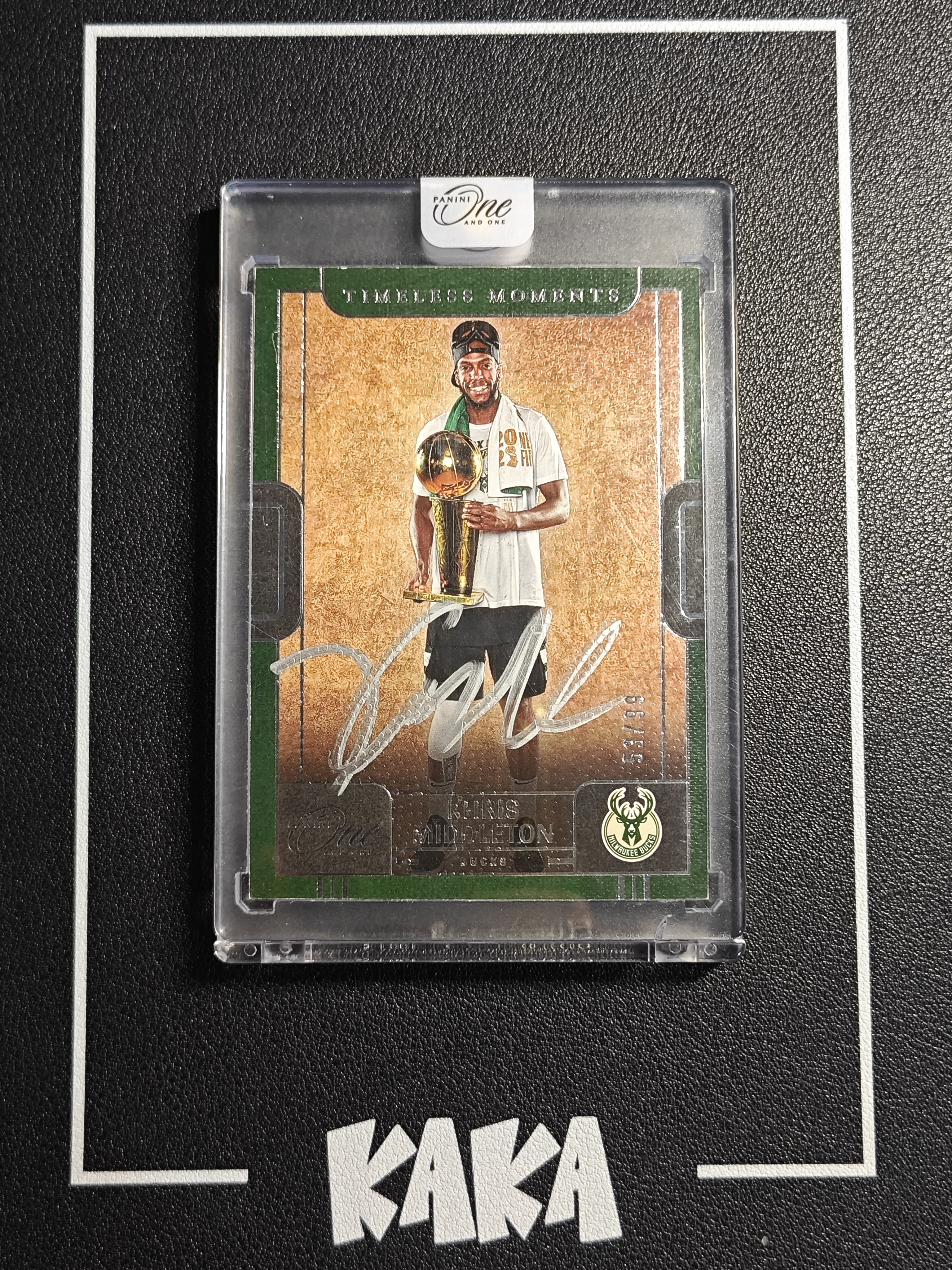 【KAKA】2022-23 Panini One And One Khris Middleton OAO 雄鹿 克里斯 米德尔顿 99编 卡签 时刻 银笔签 捧杯 夺冠 签字 原封砖 景艺