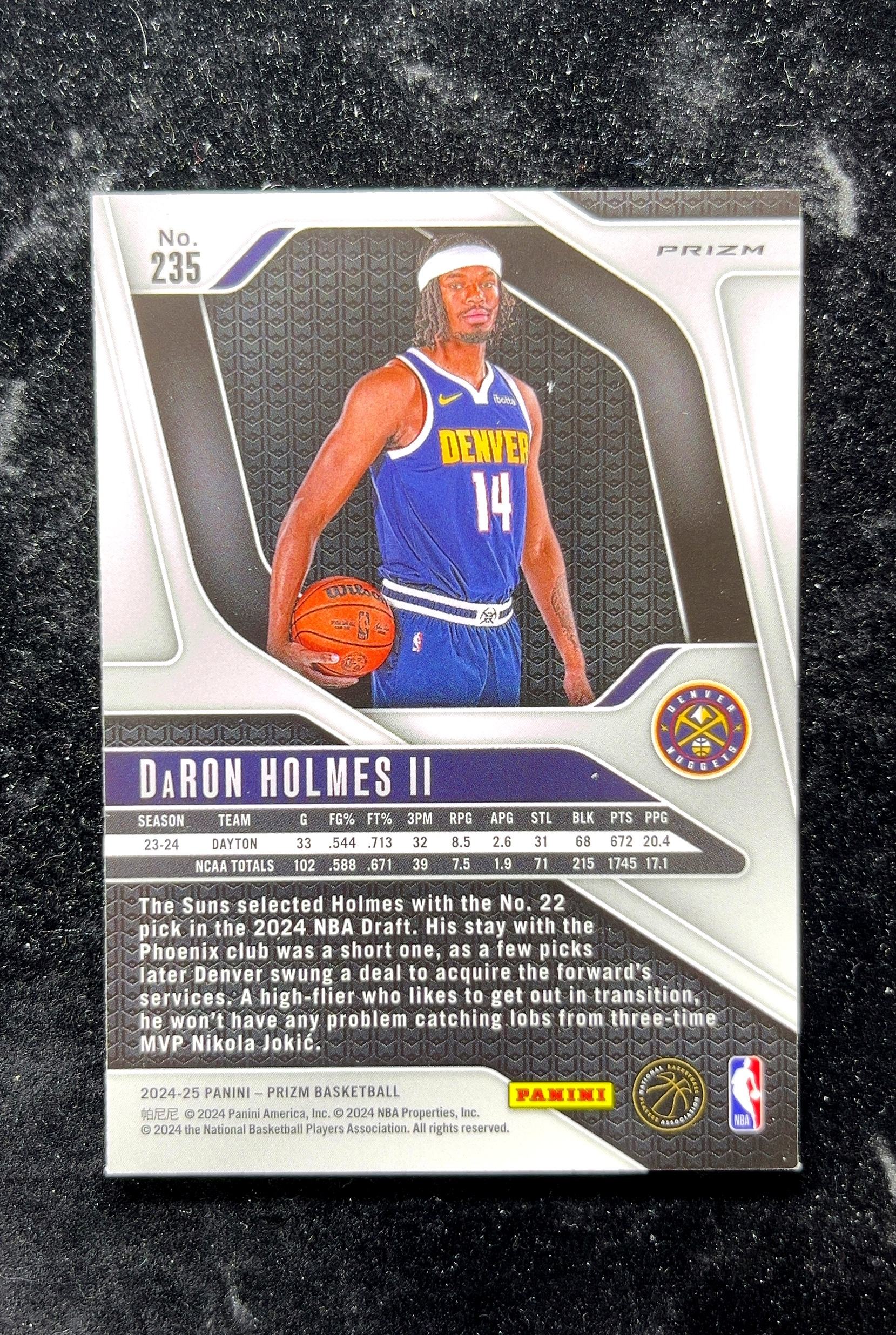 【小白1%代卖】2024 Panini Prizm Rookie RC Card 新秀卡 Daron Holmes II 达伦·霍尔姆斯二世 银折 折射 新秀 RC 卡品如图 高价值 0702