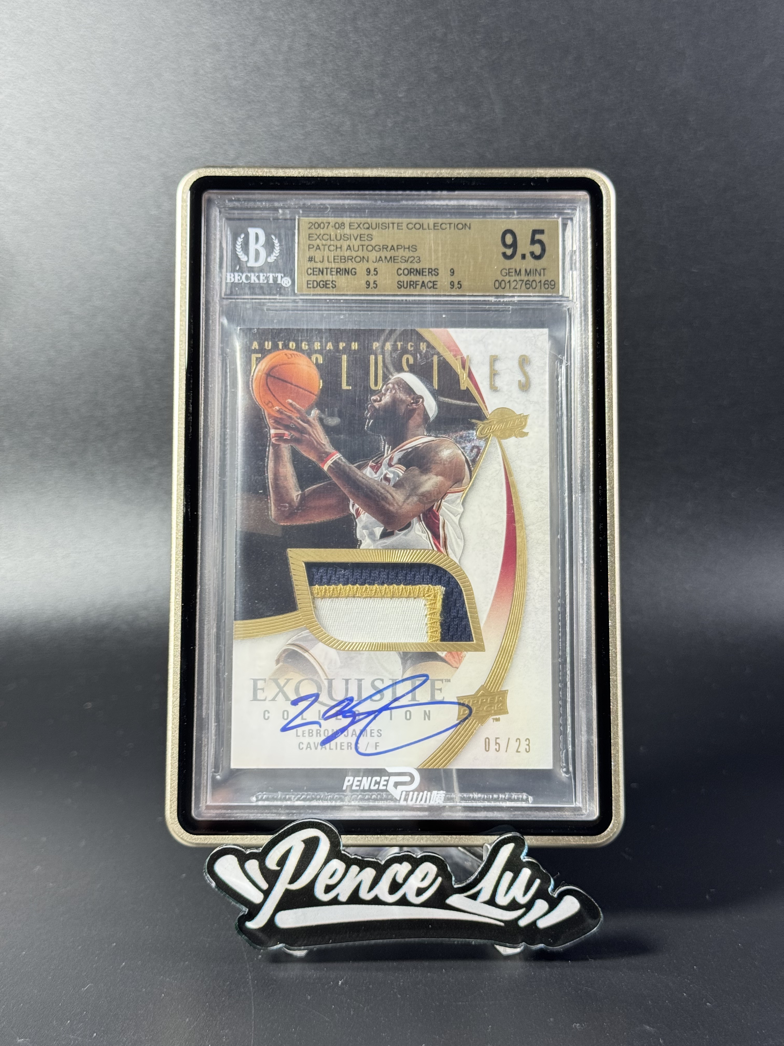 【噴子拍賣】2007-08 upper deck exquisite LeBron James 木盒 克里夫蘭騎士 勒布朗 詹姆斯 patch 簽字 23編 背號編 PA 卡簽 大hit卡 超級sp BGS金標9.5/10 送訂制殼 JYL