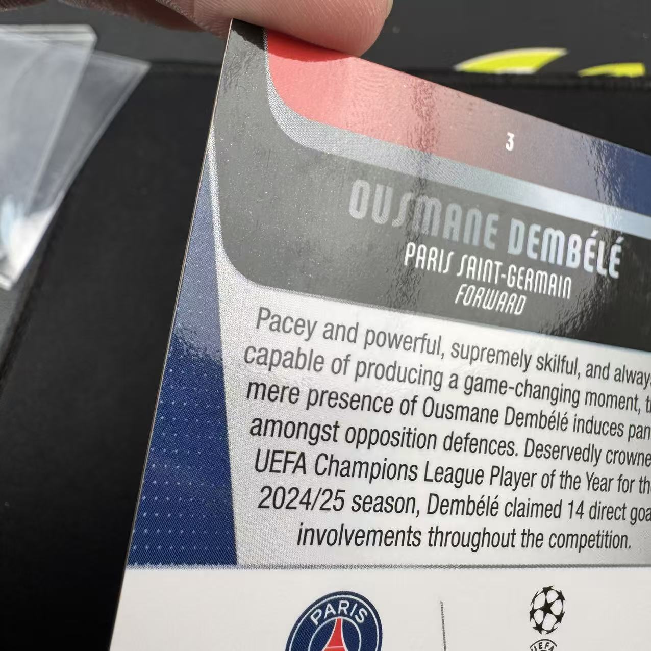 2025-26 Topps Chrome Ousmane Dembélé 欧冠TC 登贝莱 19/25编 橙马赛克折 巴黎 微瑕如图(OSORA)