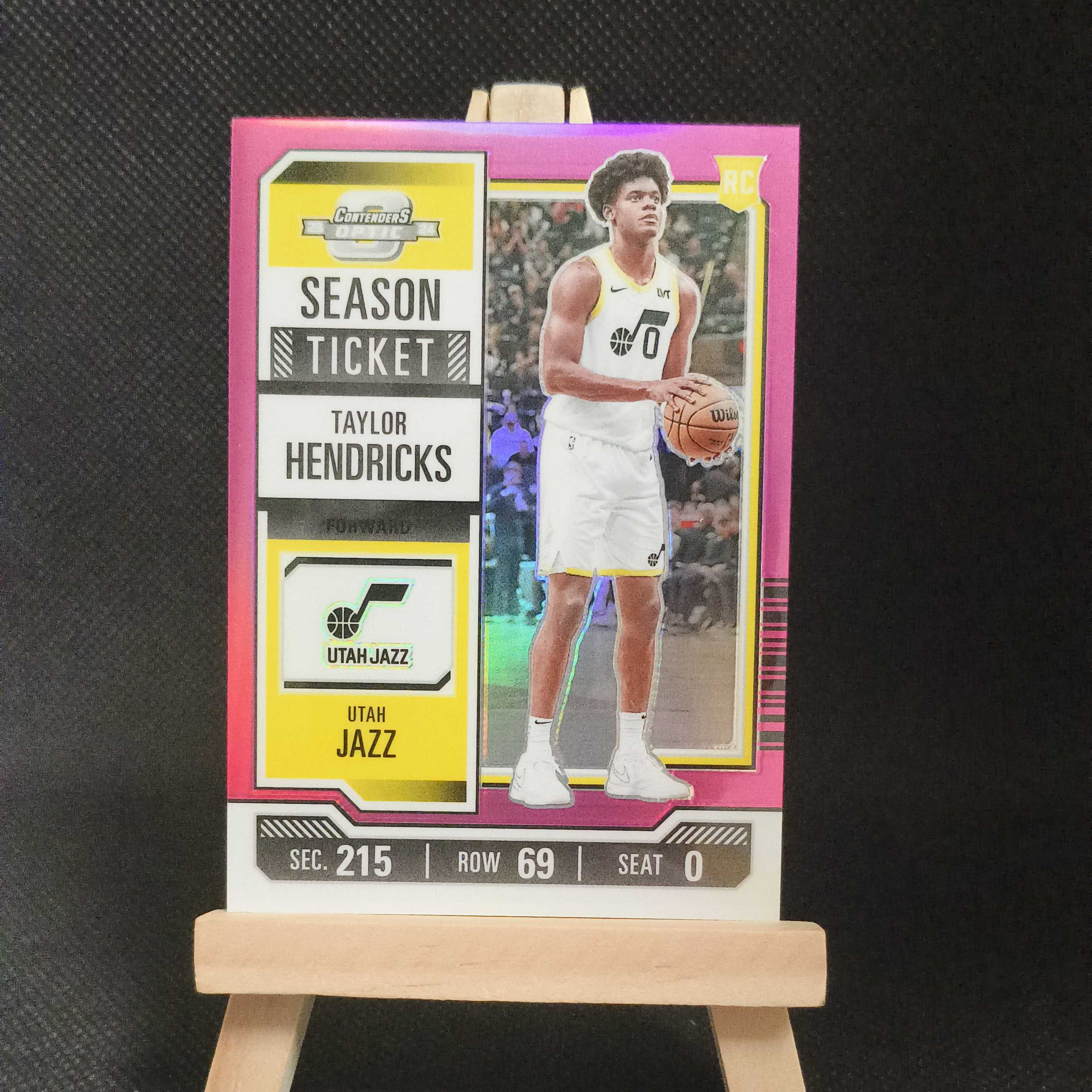 2023-24 Panini Contenders Optic Taylor Hendricks 泰勒 亨德里克斯 /75编 粉折 新秀 爵士 球票OP 收藏必备