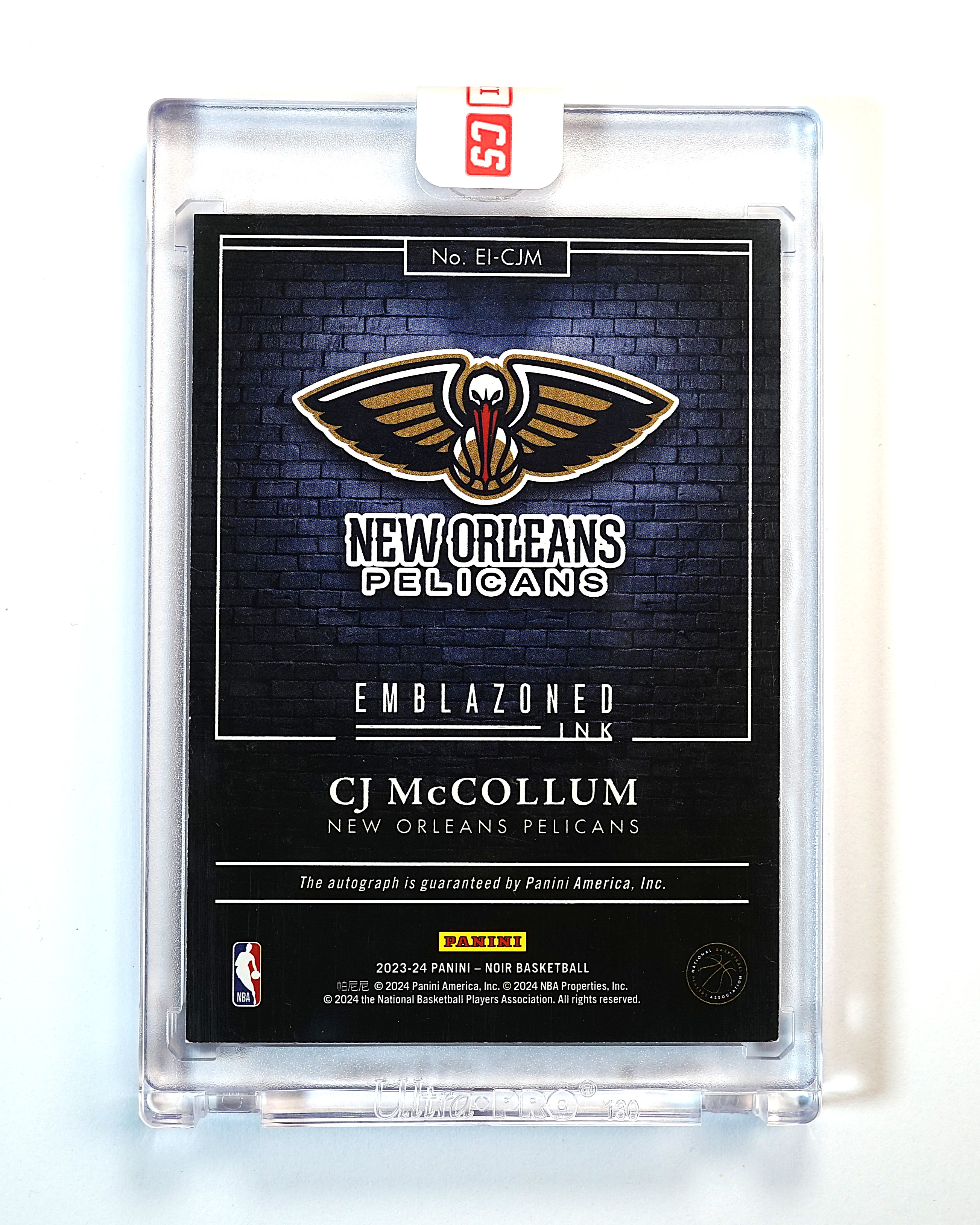 2023-24 Panini Noir CJ McCollum 诺尔 CJ麦科勒姆 16/49编 卡签 签字 霓虹灯签 原封砖 交换板换回 鹈鹕 现役奇才 专收必备【DD】
