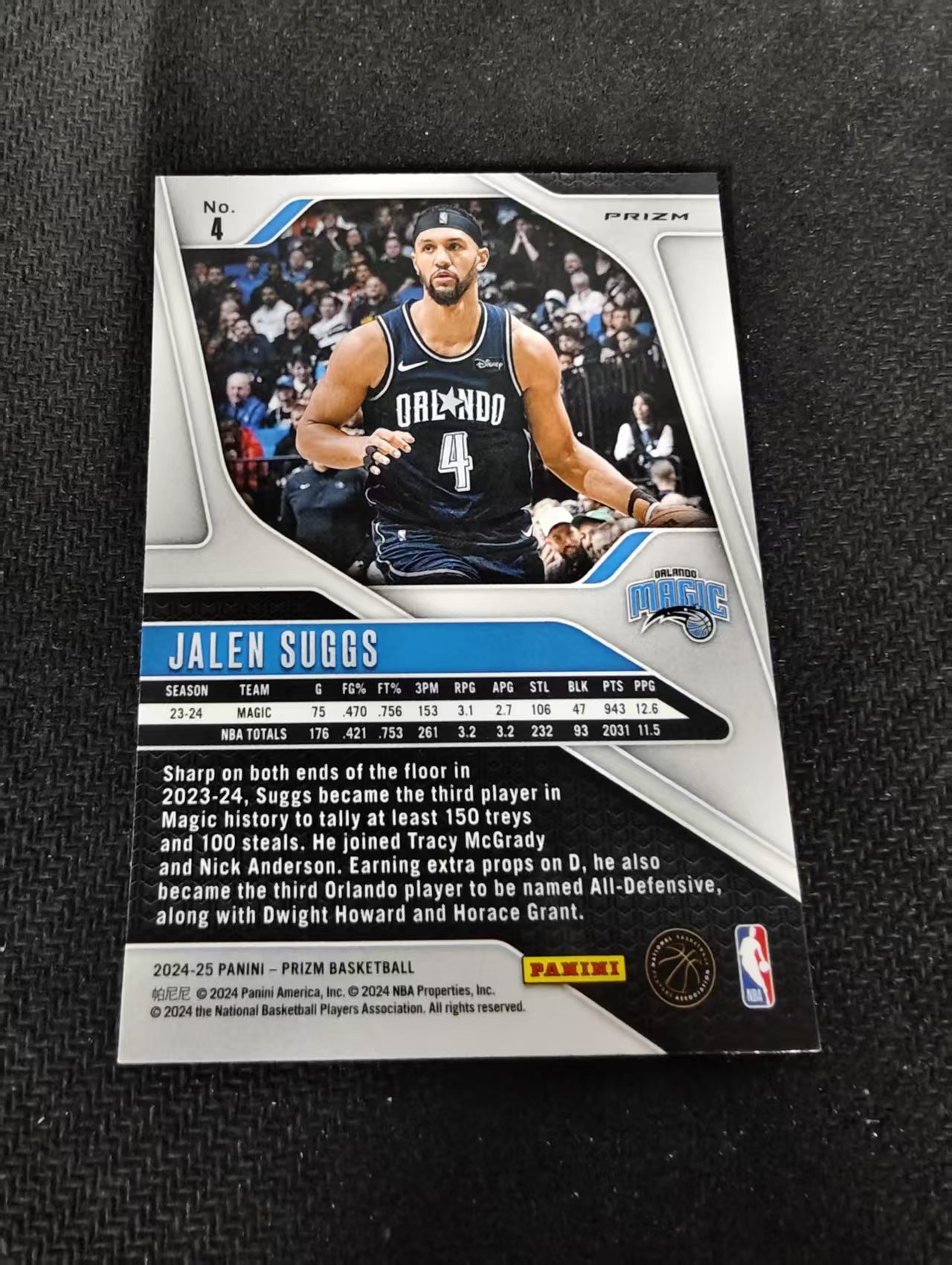 2024-25 Panini Prizm Jalen Suggs 杰伦萨格斯 魔术 绿碎冰 PZ 划痕 边角瑕疵 #4