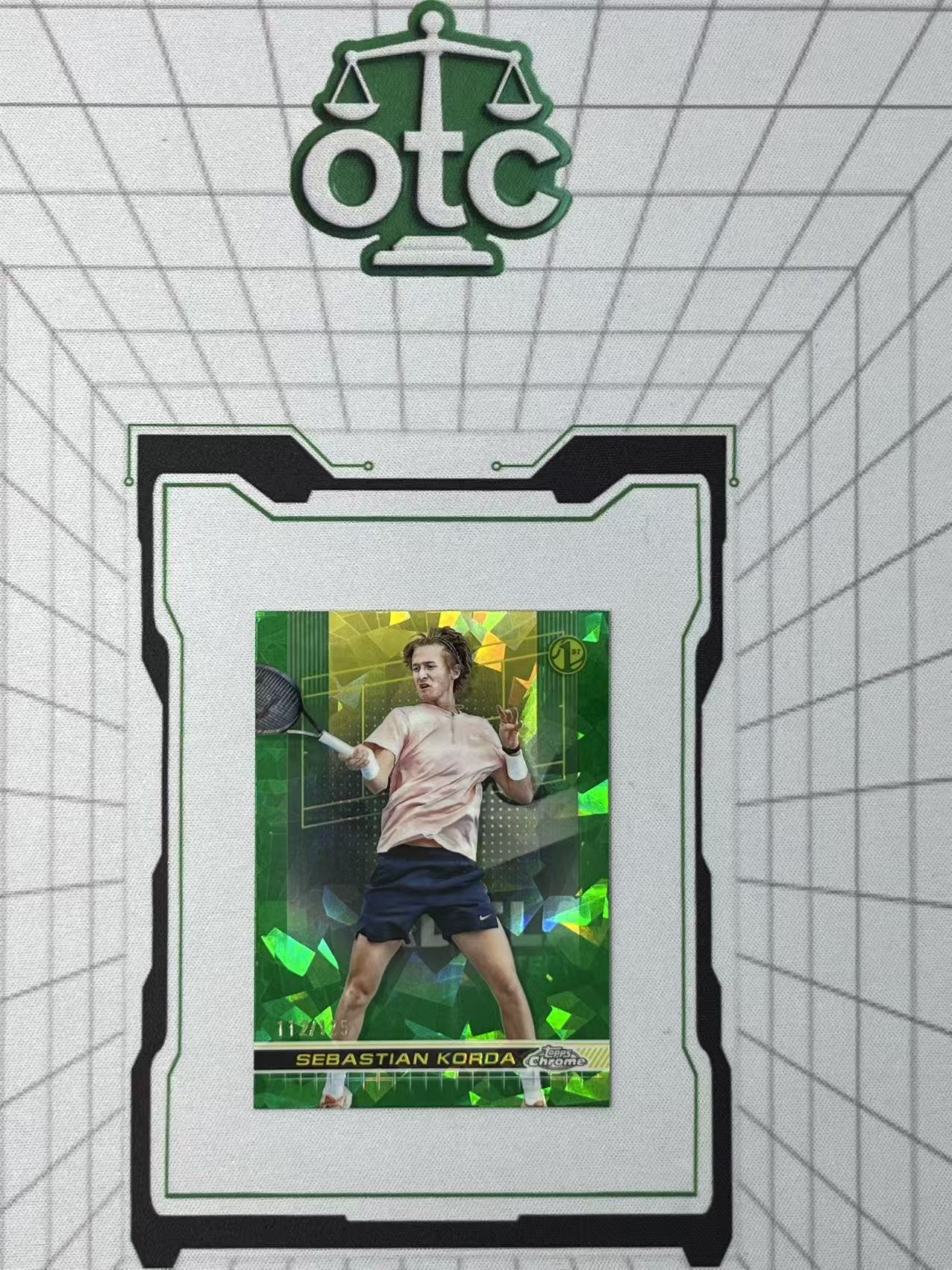2024 Topps Chrome Sebastian Korda 【盎司收藏】网球 塞巴斯蒂安 科达 125编 新秀 1st First 绿碎冰折 JJ27