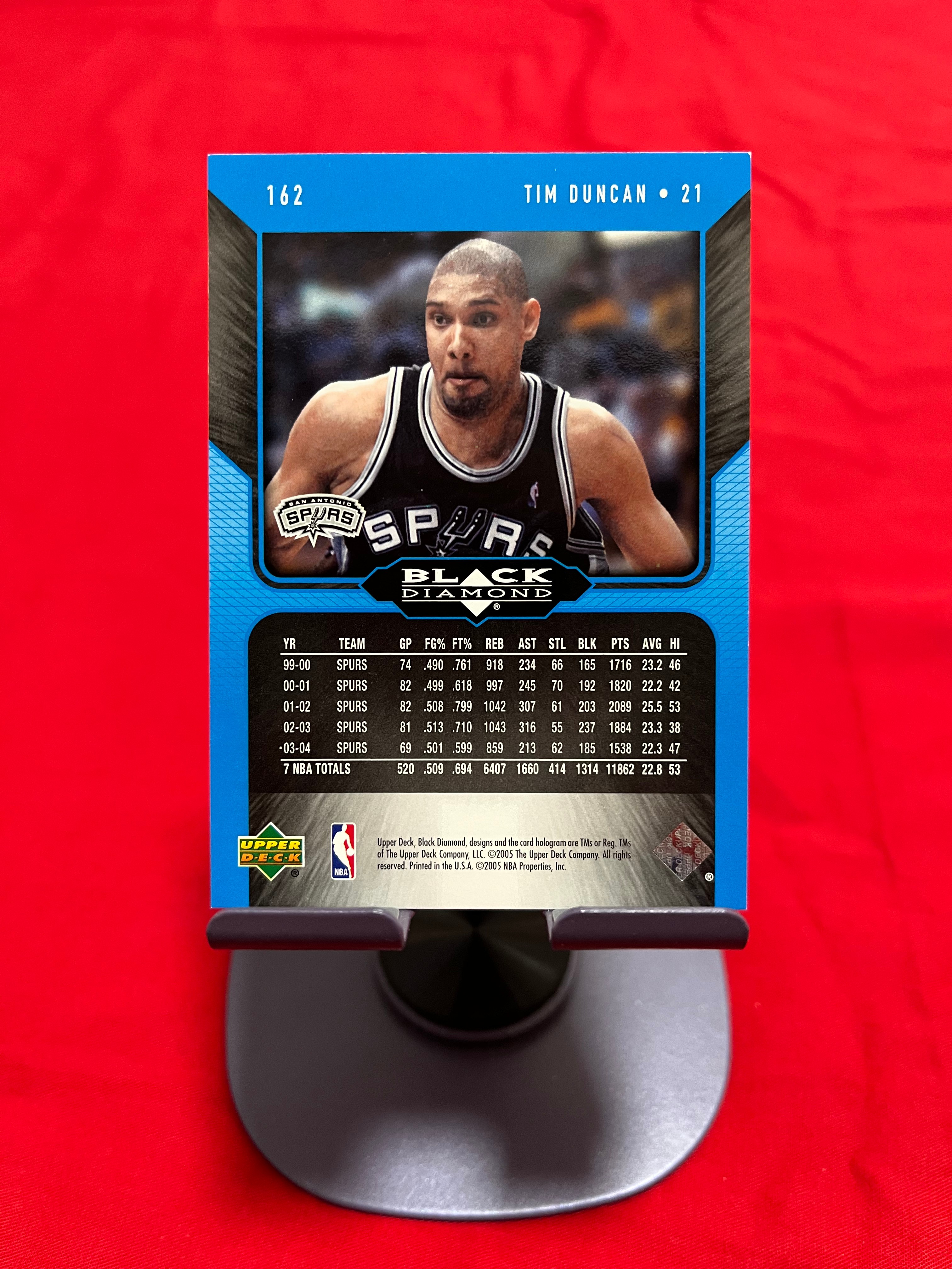 2005 Upper Deck 老卡 老特 Tim Duncan 蒂姆 邓肯 石佛 马刺【折射 黑钻 BLACK DIAMOND】【边角瑕疵如图 介意勿拍】#1091