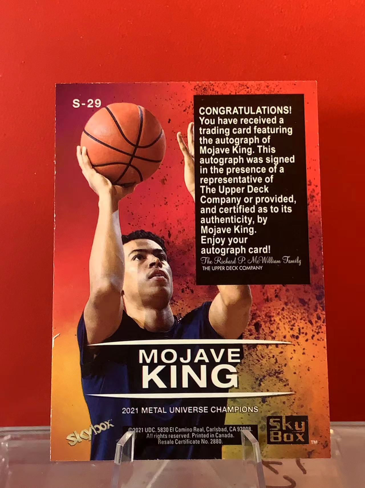 (詹叔代拍)2021 skybox mojave king 篮球 莫哈维金 签字 折射 墨迹好 卡品如图 顺丰寄付 cp1