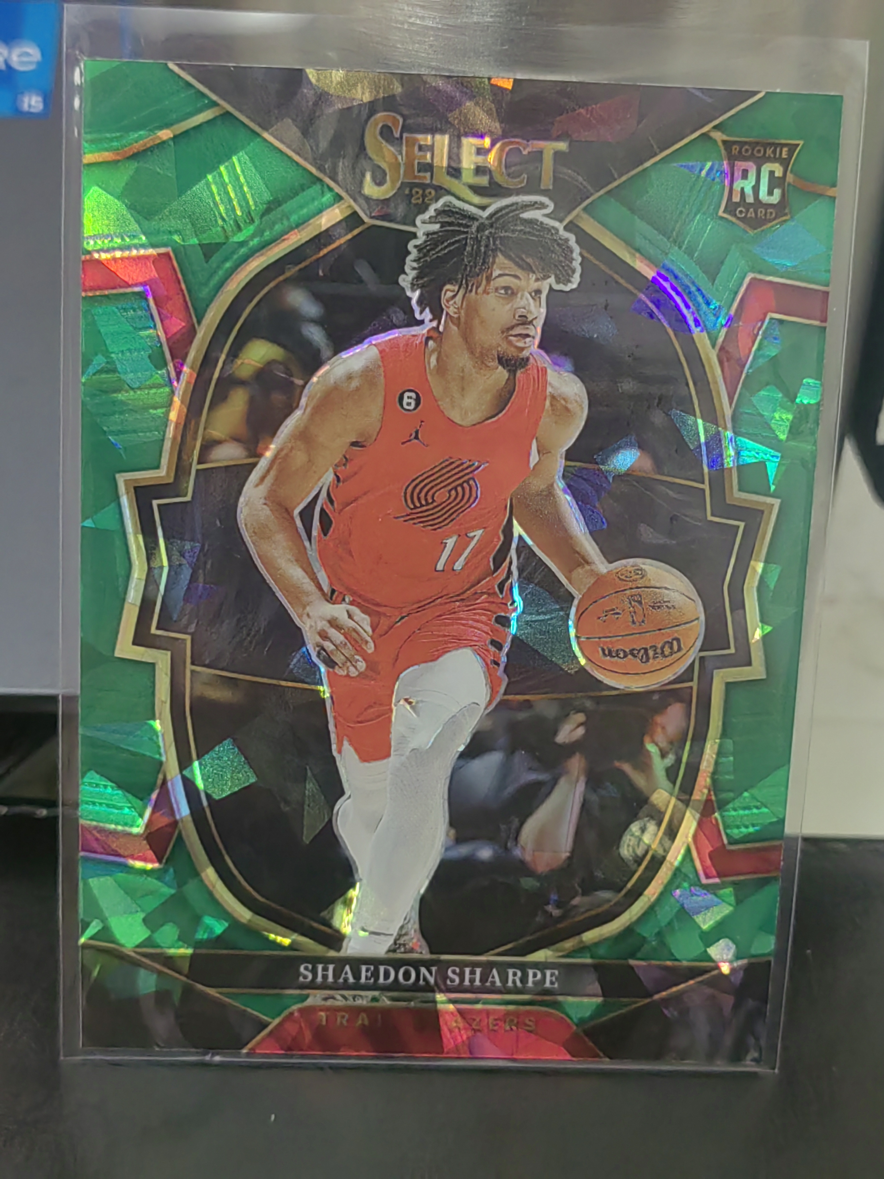 2022-23 Panini Select Shaedon Sharpe RC Select 新秀 绿碎冰 谢登 夏普 开拓者 篮 白边白角 不保卡品 卡品如图