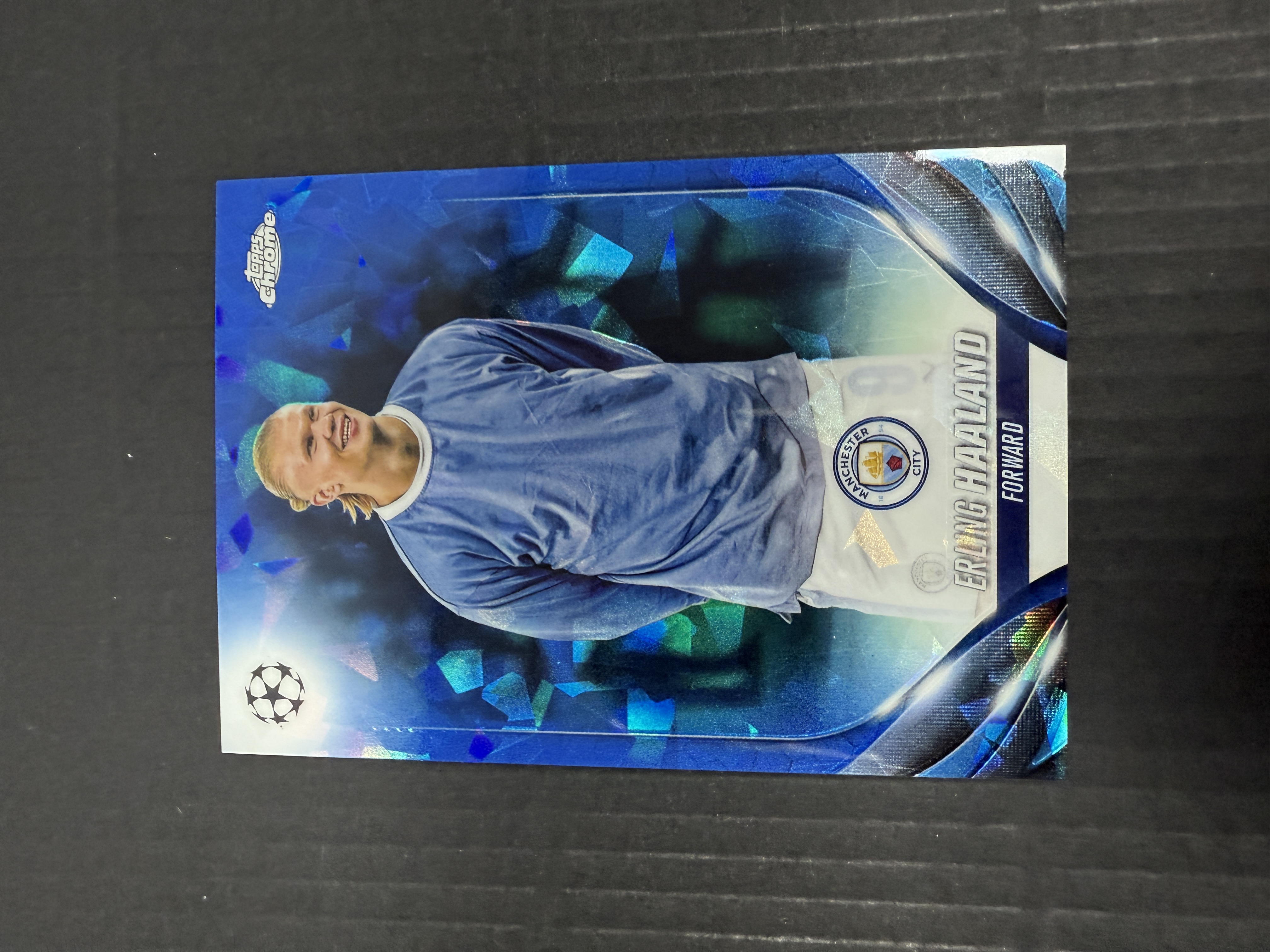 【GOAT山羊拍卖】D哥 2023-24赛季 topps chrome ucc欧战系列 哈兰德 蓝碎冰折特卡 变化版 sp 大比例 少见 曼城 品相如图