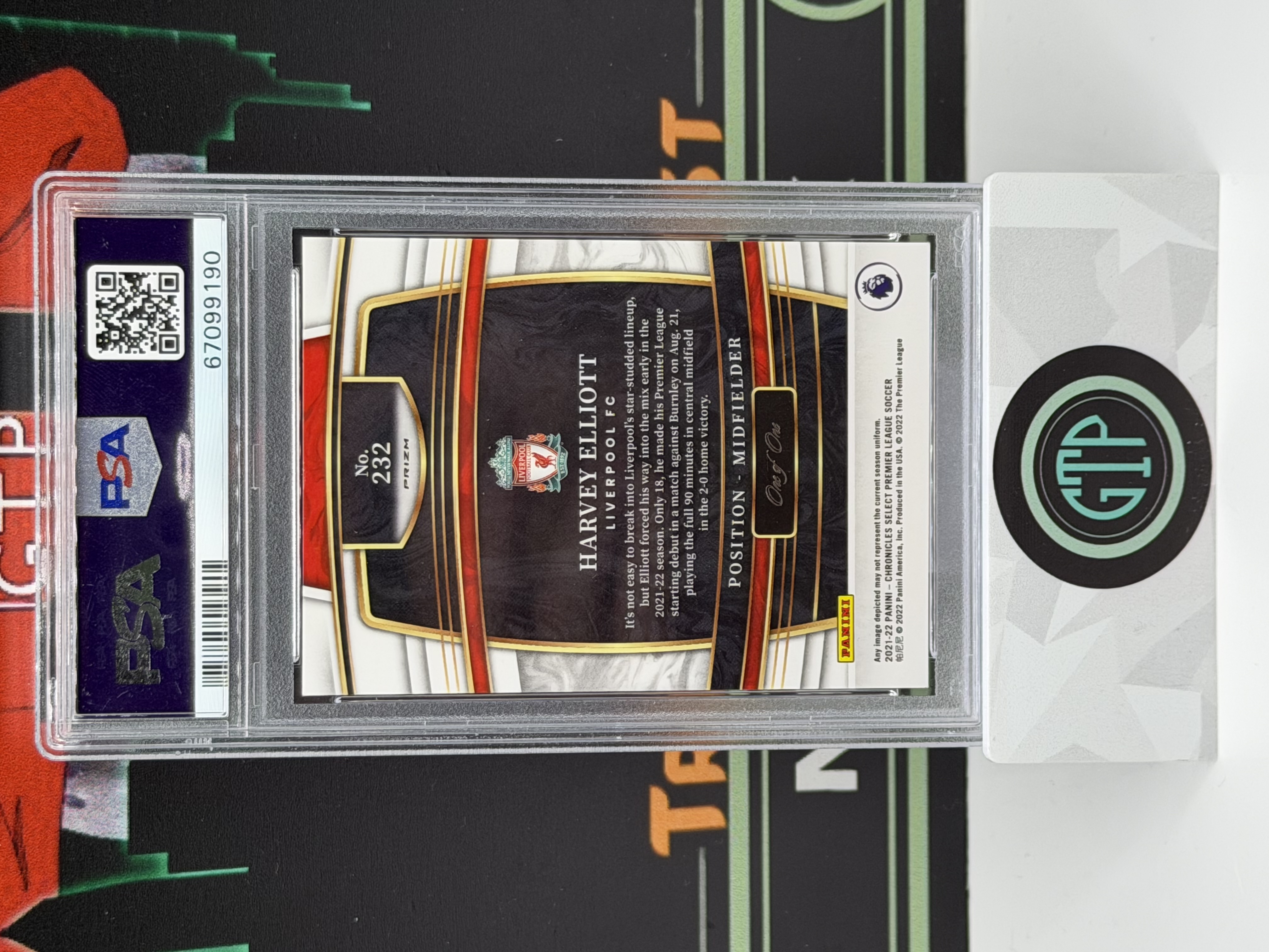 【GTP拍卖】2021-22 Chronicles Select PL Harvey Elliott 埃利奥特 Black Prizm 1/1 1of1 PSA 6 RC 新秀 独一无二 超级一编 利物浦 Liverpool FC