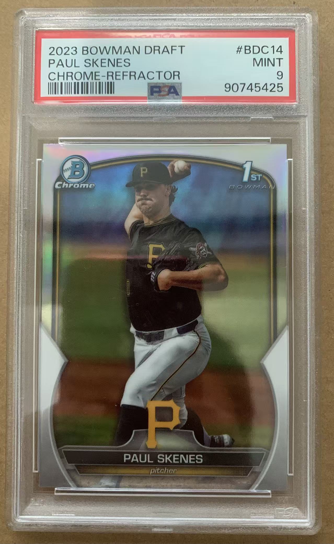 【瞳瞳代卖】2023 Topps Bowman Draft 状元 保罗 斯肯斯 Paul Skenes 1st RC 新秀卡 银折 PSA9