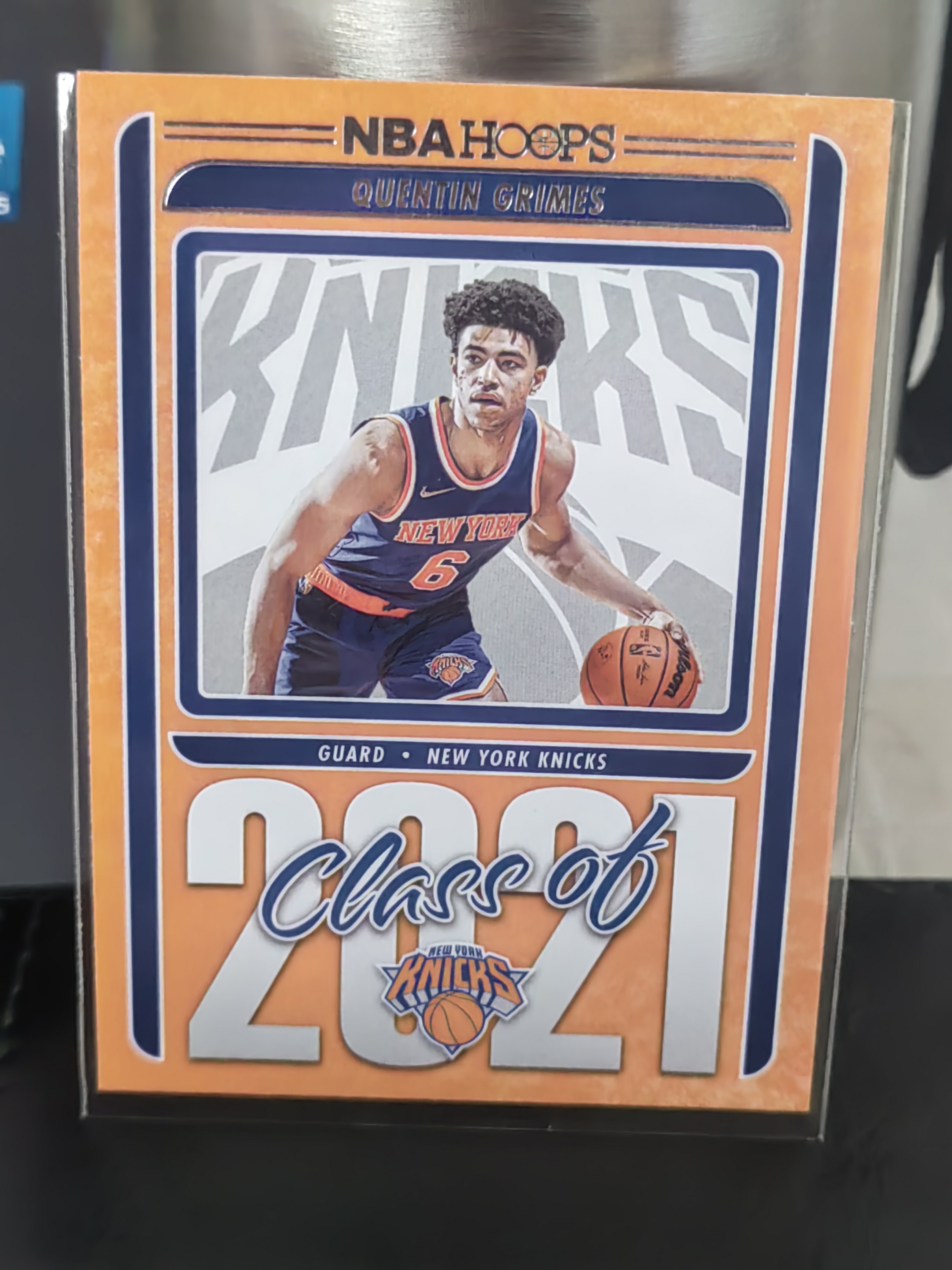 2021-22 Panini NBA Hoops Quentin Grimes RC Hoops 昆廷格莱姆斯 尼克斯 活塞 新秀 队标 特卡  篮 白边白角 不保卡品 卡品如图
