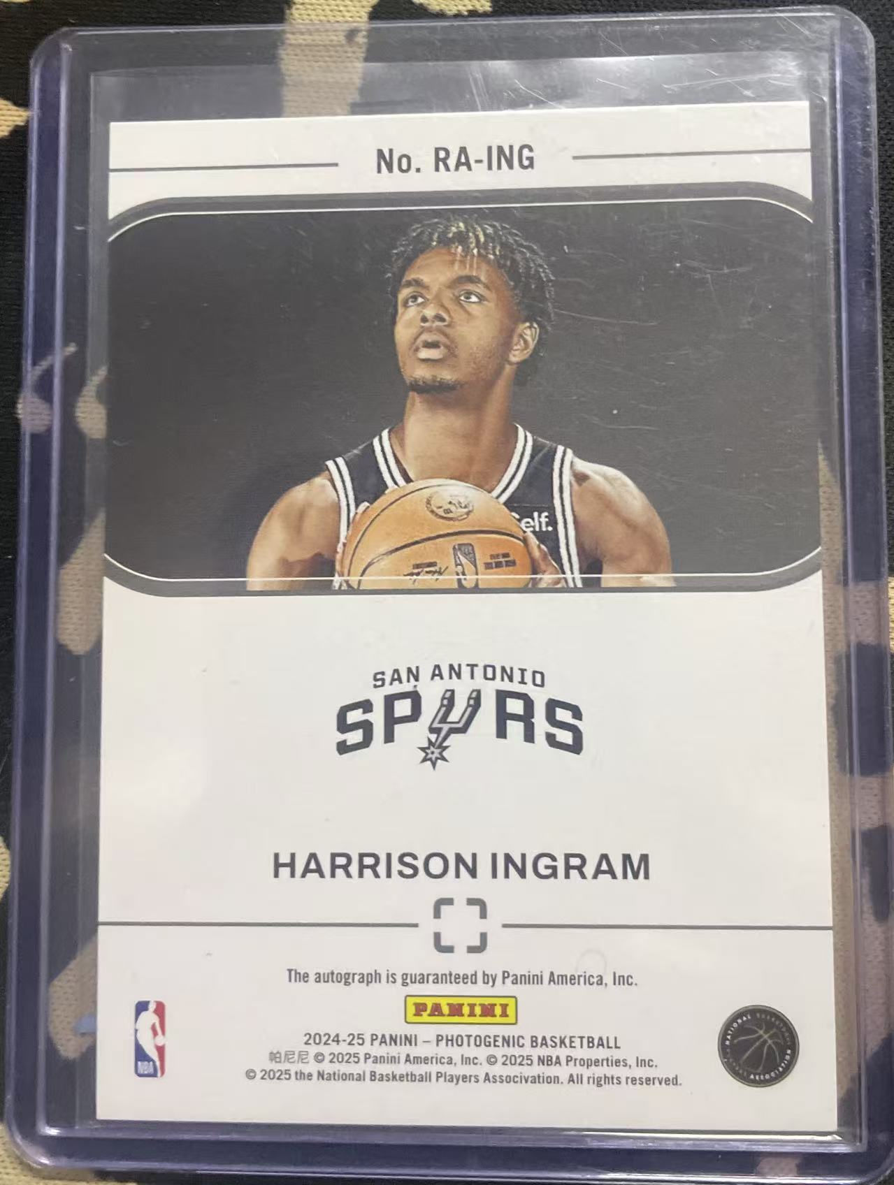 2024-25 Panini Photogenic Harrison Ingram 哈里森·英格拉姆 马刺 rc 新秀年 上镜 签字 贴签 149编 文班亚马队友 新赛季可期 值得收藏 (猴子卡社)
