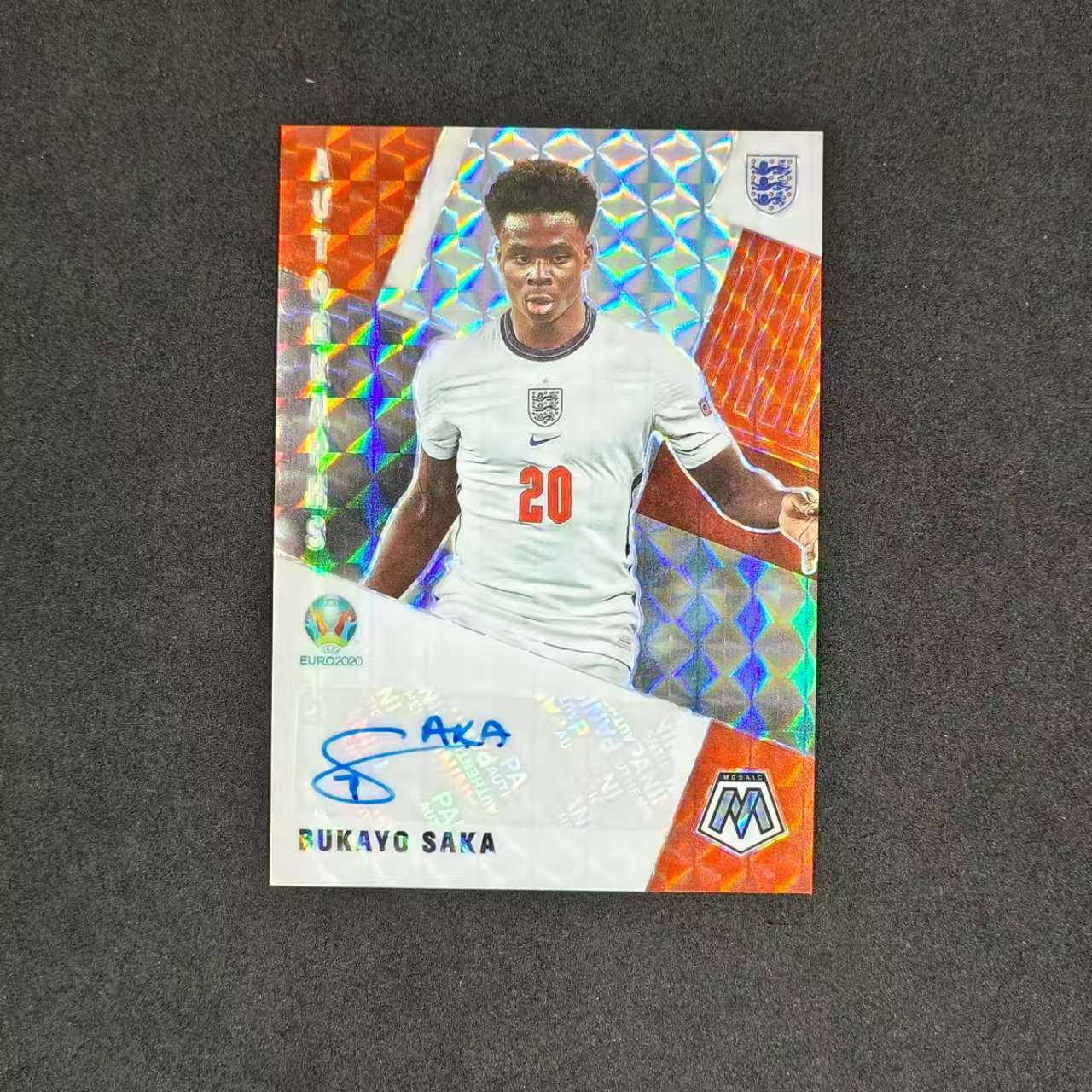 2021 Panini Mosaic Euro Bukayo Saka 哥谭#布卡约 萨卡 签字 马赛克 签名 英格兰 阿森纳 少见收藏必备 卡品细节如图