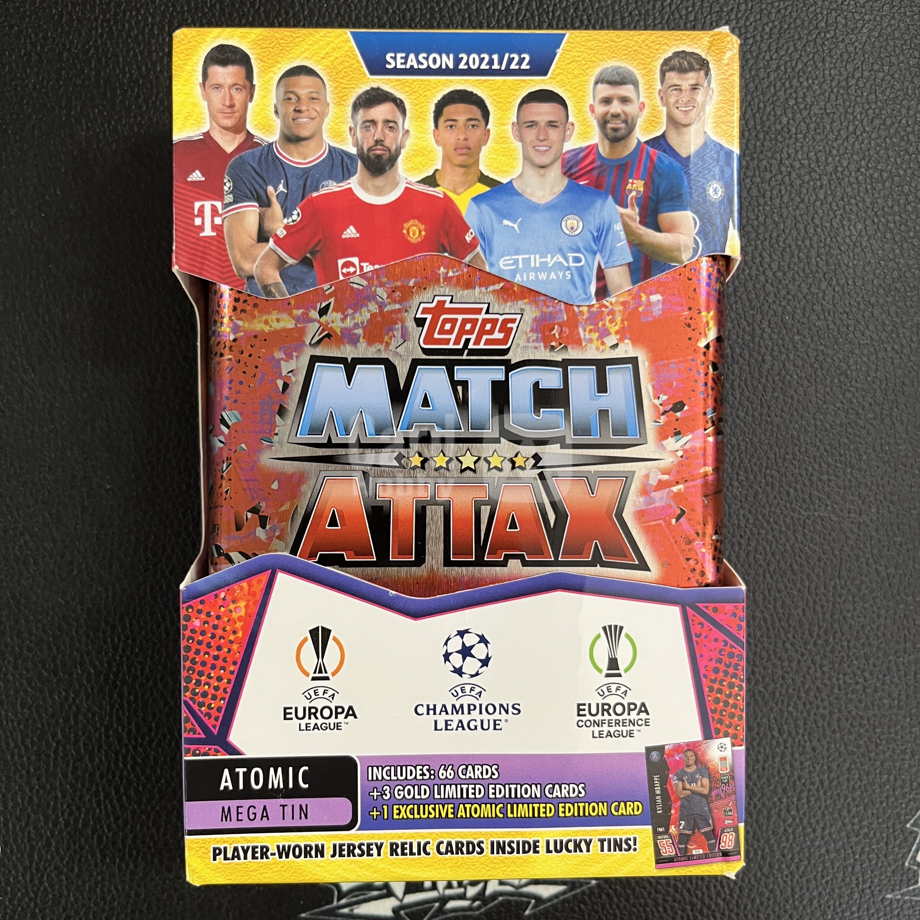 【战斧暴扣】2021-22 Topps Match Attax 对战盒 铁盒 未拆封 原盒 单盒 红盒 Atomic 原子折 66张每盒 寻找 ...