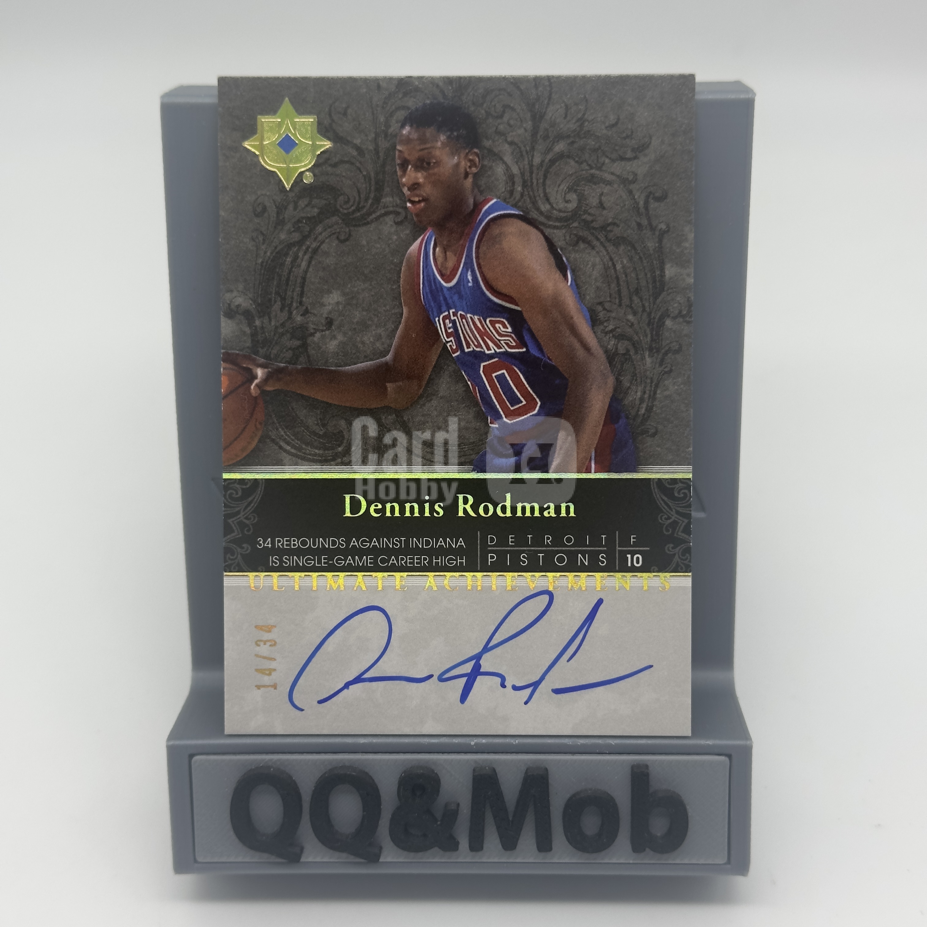 2006-07 Upper Deck Ultimate Dennis Rodman UD 活塞 公牛 终极收藏 丹尼斯 罗德曼 大虫 数据签 14/34编 单场34个篮板记录 签字 签名 卡签
