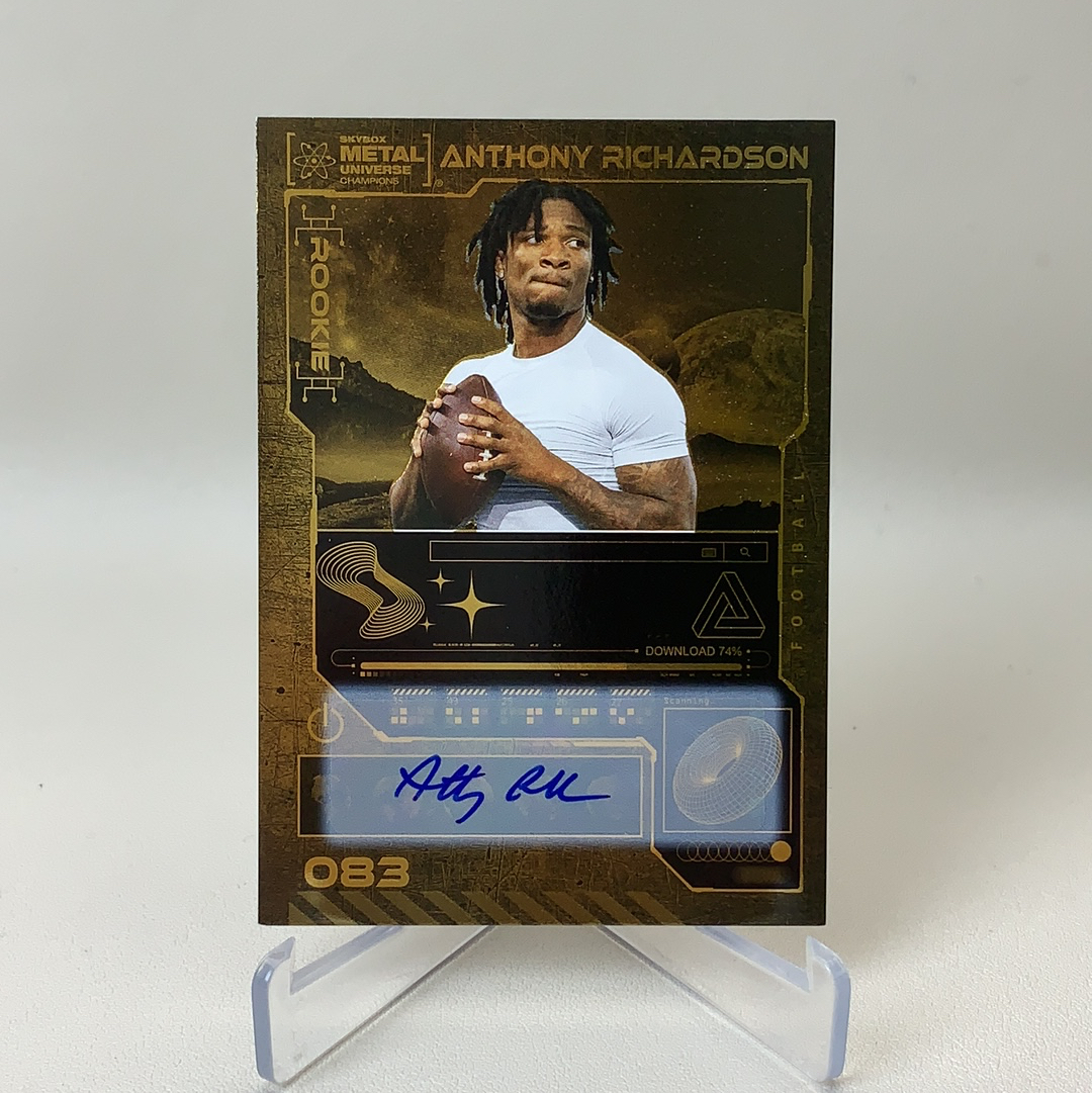 【弈卡代拍】2023 Skybox Metal Universe 综合体育 低编 签名 蓝字贴签 Anthony Richardson 安东尼·理查德森 10/25编 品相如图 凑套必备 Lee总