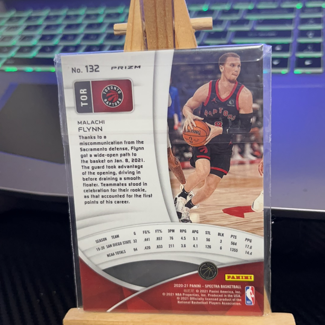 2020-21 Panini Spectra Malachi Flynn RC 马拉奇 弗林 猛龙 新秀 折射 光谱 卡品如图 凑图必备 值得收藏