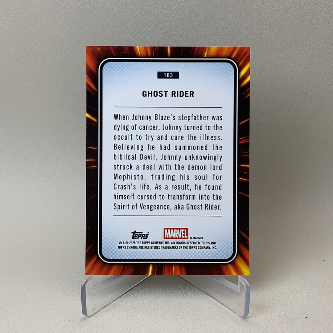 【弈卡代拍】2025 Topps Chrome Marvel Sapphire 蓝宝石系列 TC漫威 Base 蓝碎冰 Ghost Rider 恶灵骑士 #183 品相如图 凑套必备 丑总