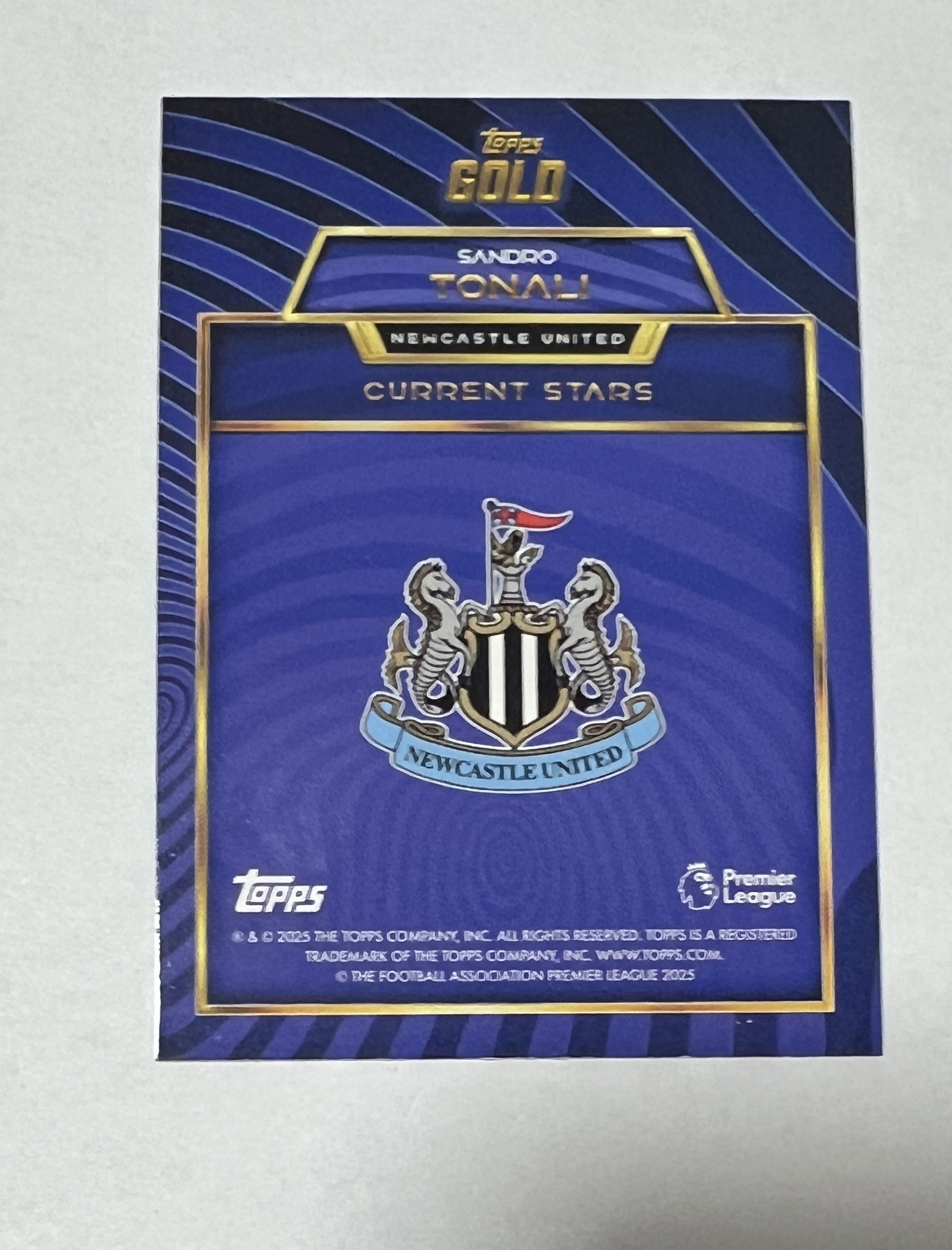 2025 Topps Topps Sandro Tonali 黄金盒 topps gold 英超 纽卡斯尔联队 托纳利 64/99编 base 热刺 卡品如图