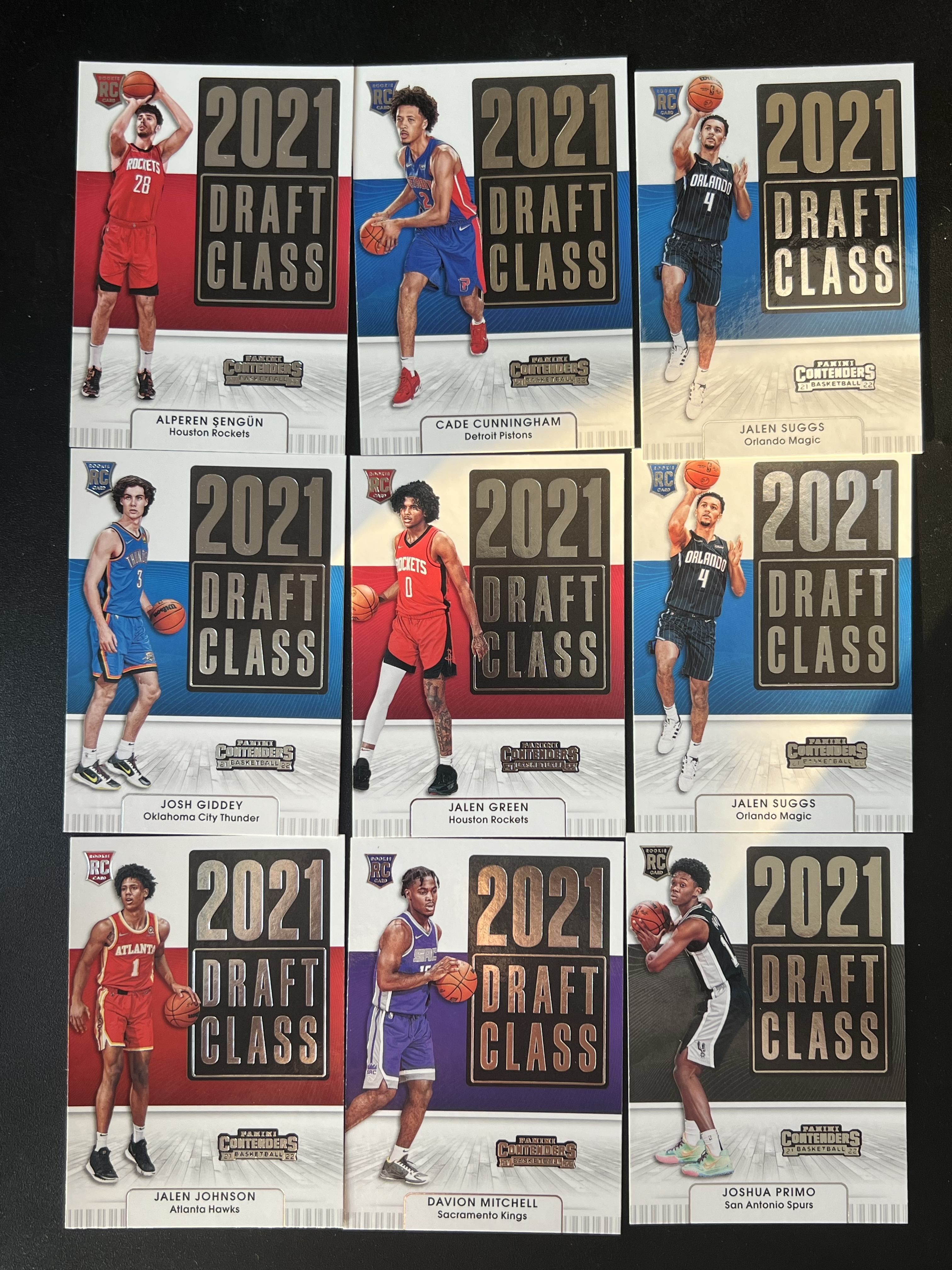 2021 panini contenders cade Cunningham rc 新秀 球票 凯德 坎宁安 萨格斯 杰伦格林 申京 吉迪 杰伦 约翰逊 base 9张打包 lot 李哥 叉叉拍卖