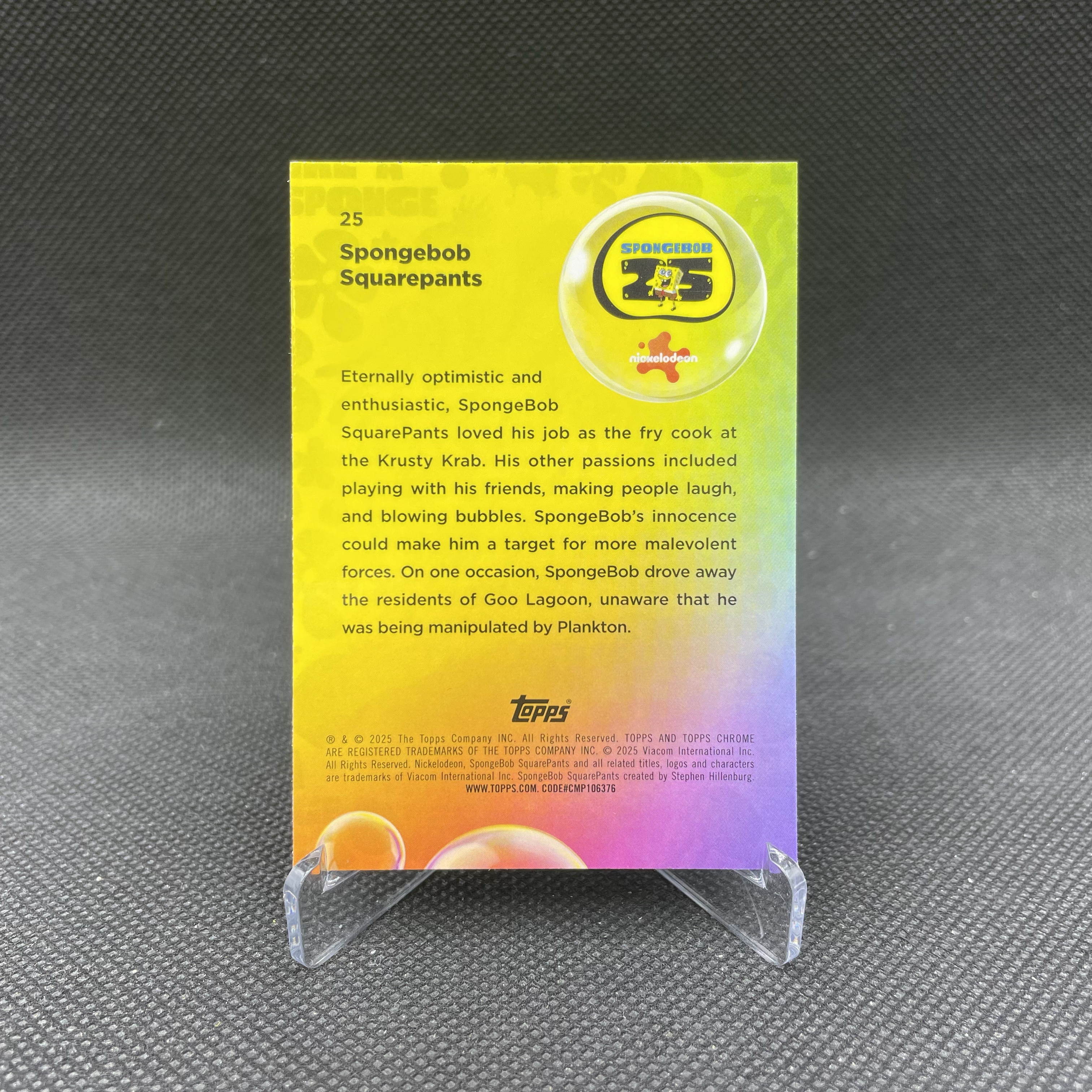 2025 Topps Chrome Spongebob Squarepants 【无界代卖】25周年 海绵宝宝 35/99编 绿折 绿碎冰折 可爱选图 人气角色 品如图 不累计 大鱼