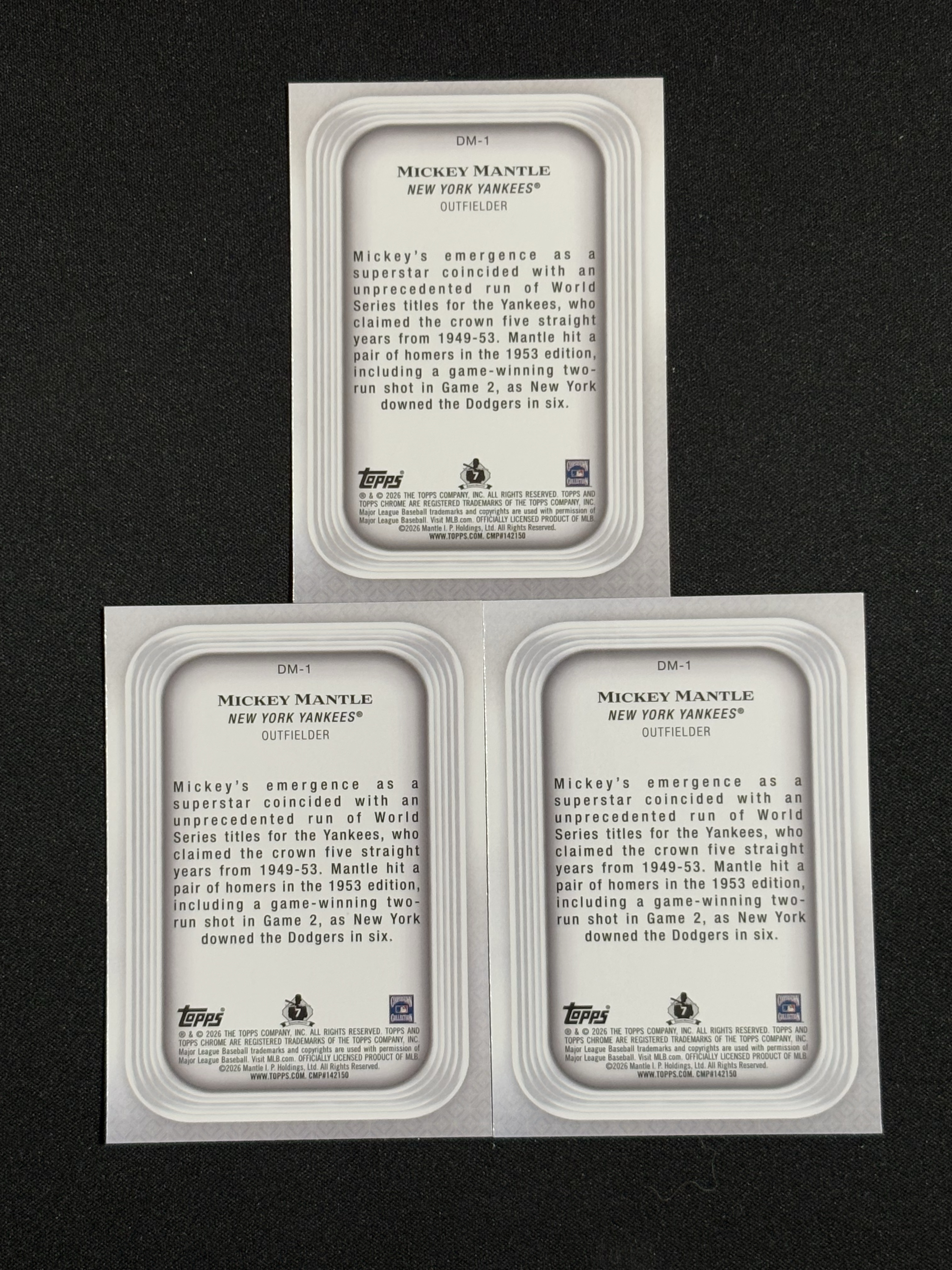 2026 Topps Bowman Mickey Mantle 棒球 MLB 纽约洋基 米奇 曼托 Diamond Moments 钻石时刻特卡 银折 打包lot 不包品 - 红豆