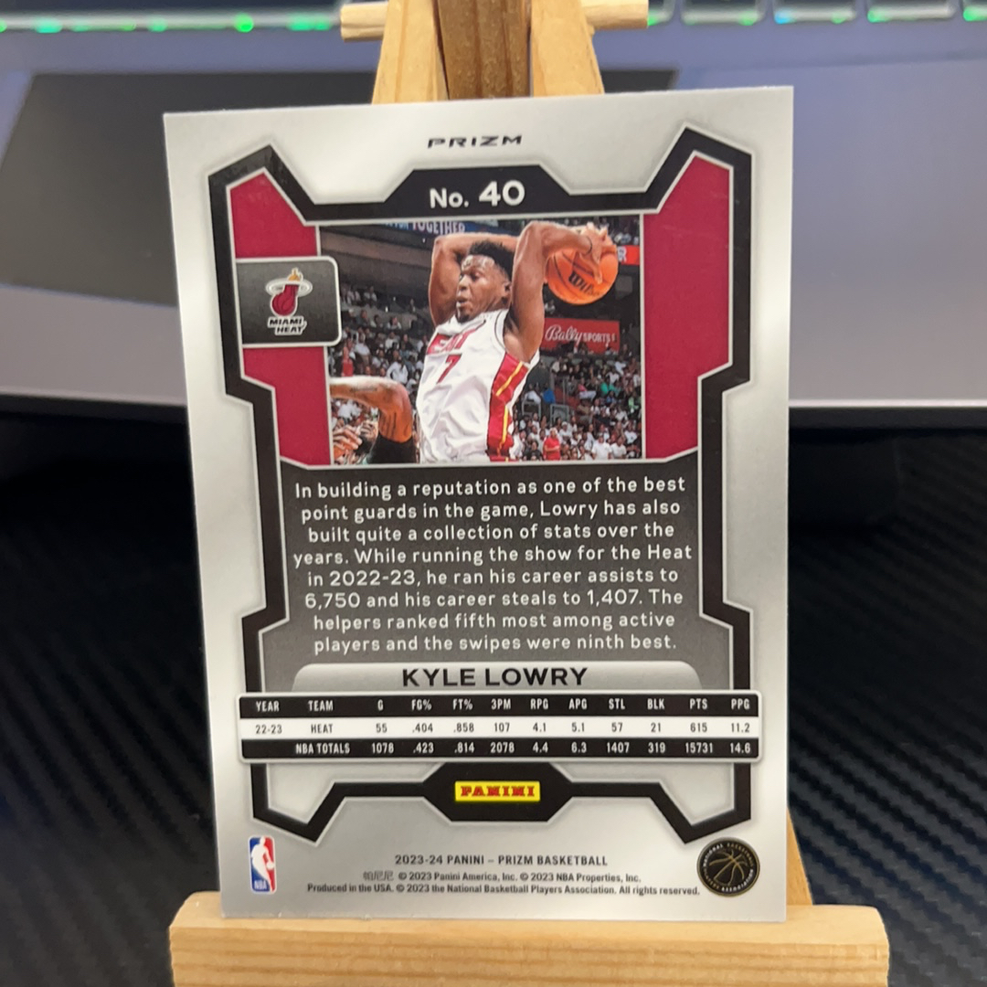 2023-24 Panini Prizm Kyle Lowry 凯尔 洛瑞 热火 银折 折射 prizm系列 pz 卡品如图 凑图必备 值得收藏!免费代卖!