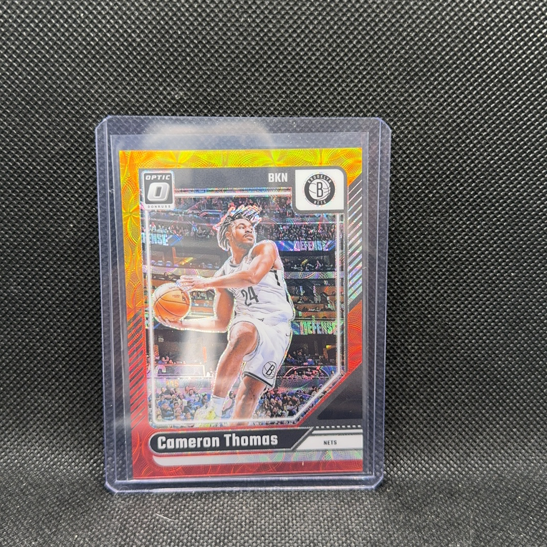 【Roseee代卖】2024-25 Panini Optic Cameron Thomas 杜蕾斯op 篮网 卡梅伦 托马斯 红金圈圈折 99编 hhx
