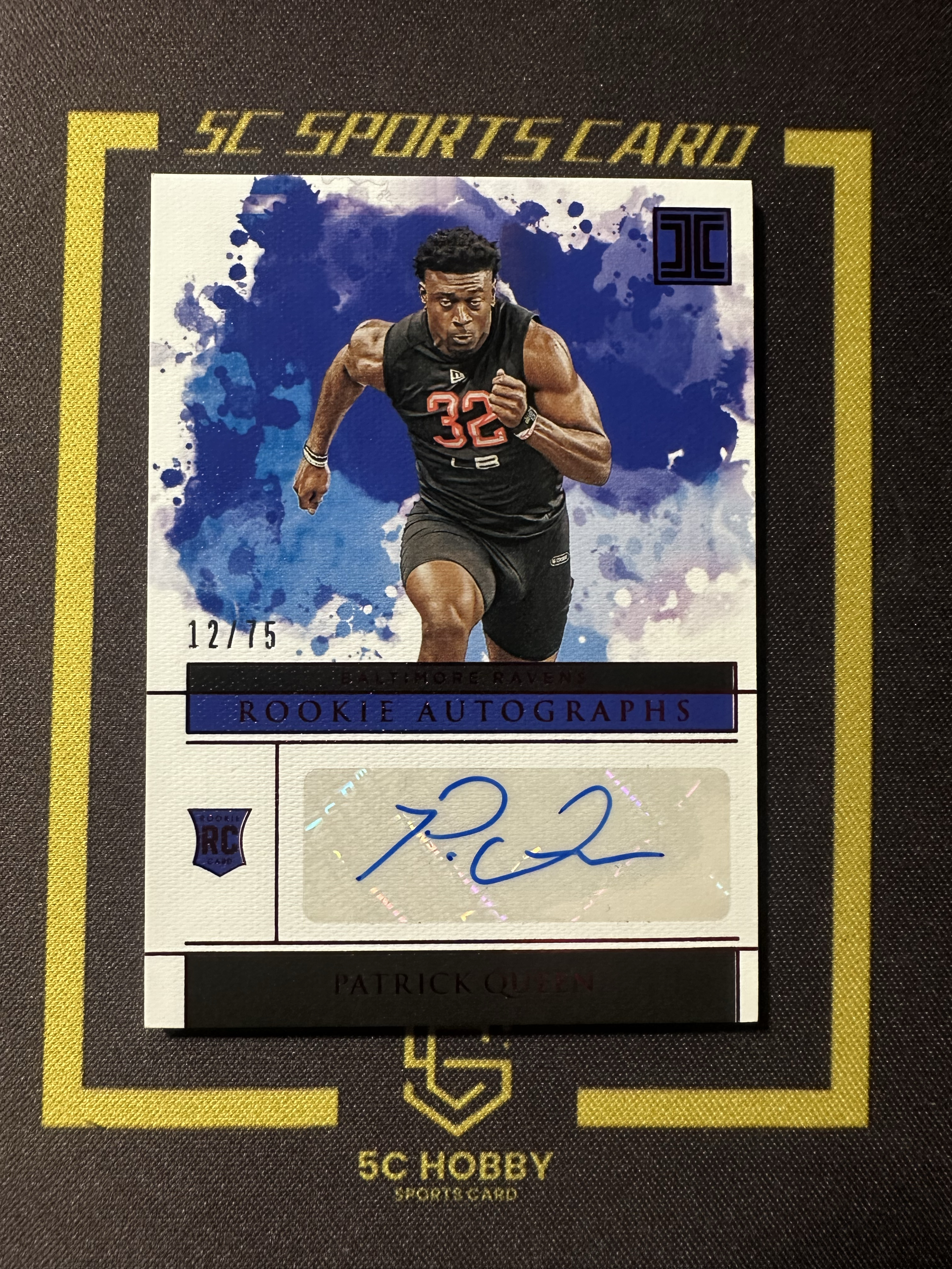 【主演出卡】 2020 panini impeccable 橄榄球 乌鸦新秀 Patrick Queen 新秀签字 卡品如图 卡品一般 12/75