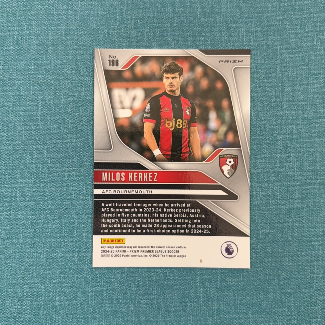 2024-25 Panini Prizm 英超 Milos Kerkez 科尔克兹 凯尔凯兹 起源折 大比例 SSP 伯恩茅斯 利物浦 卡品如图 433HP