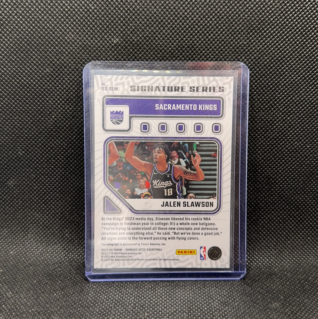 【Roseee代卖】2023-24 Panini Donruss Optic Jalen Slawson 杜蕾斯 杰伦 斯劳森 RC 新秀 签字 SS签 折射 国王 kkk
