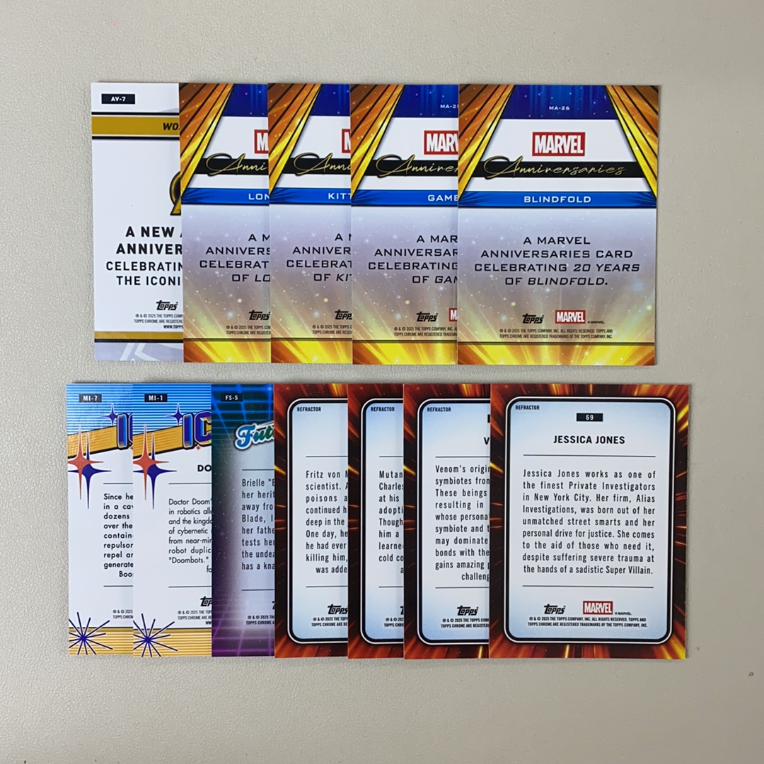 【弈卡代拍】2024 Topps Chrome Marvel 元年漫威TC 复仇者联盟 银折 折射 特卡 大比例 钢铁侠 金刚狼等 打包 品相如图 凑套必备 不要熬夜