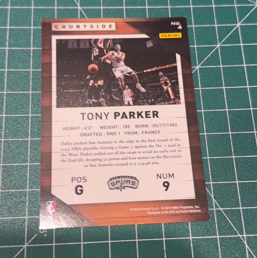 2014-15 Panini Americana Tony Parker S.p.a. 托尼帕克 场边 横版特卡 courtside 十年老卡 绝版卡 稀有大比例 收藏必备