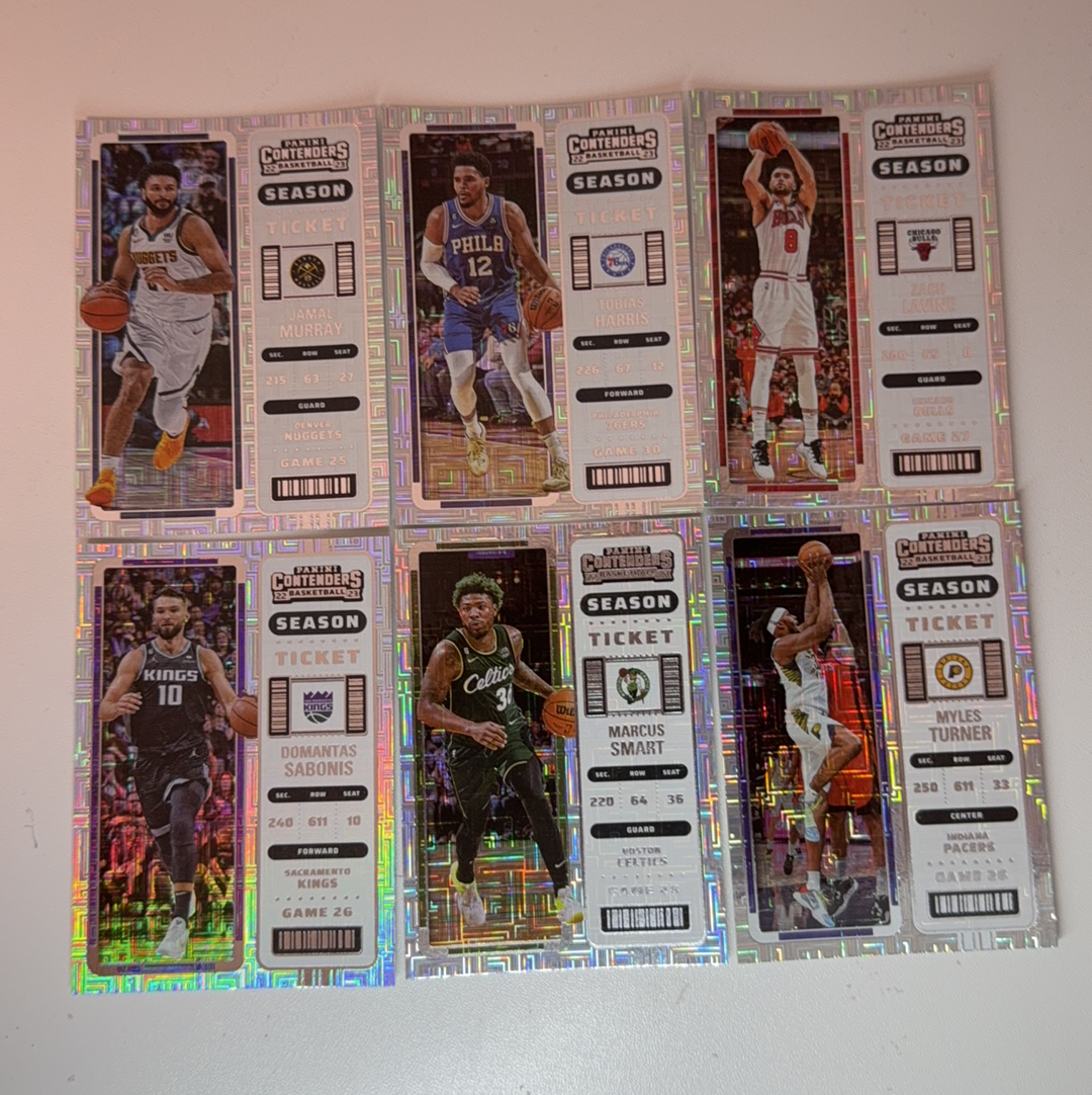 【免费代卖】6张打包 lot 球票 穆雷 斯玛特 拉文 特纳 等 迷宫折 折射 值得收藏!!