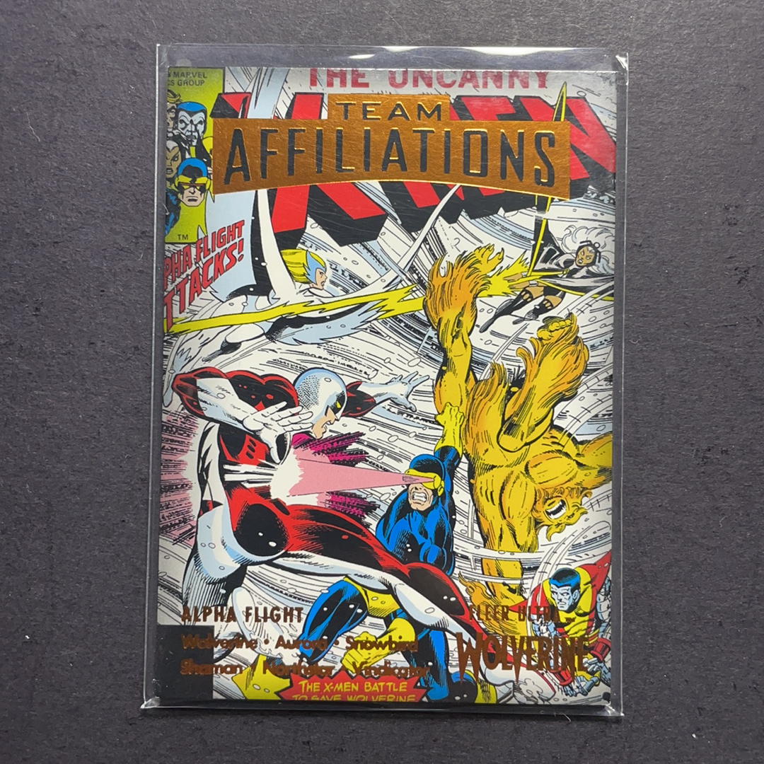 2024 Fleer Marvel (MCU) Ultra金刚狼 阿尔法战队 镭射眼钢力士风暴女 团队集结特卡橙平行25编 序号TA-4 2024 漫威Fleer Ultra金刚狼系列