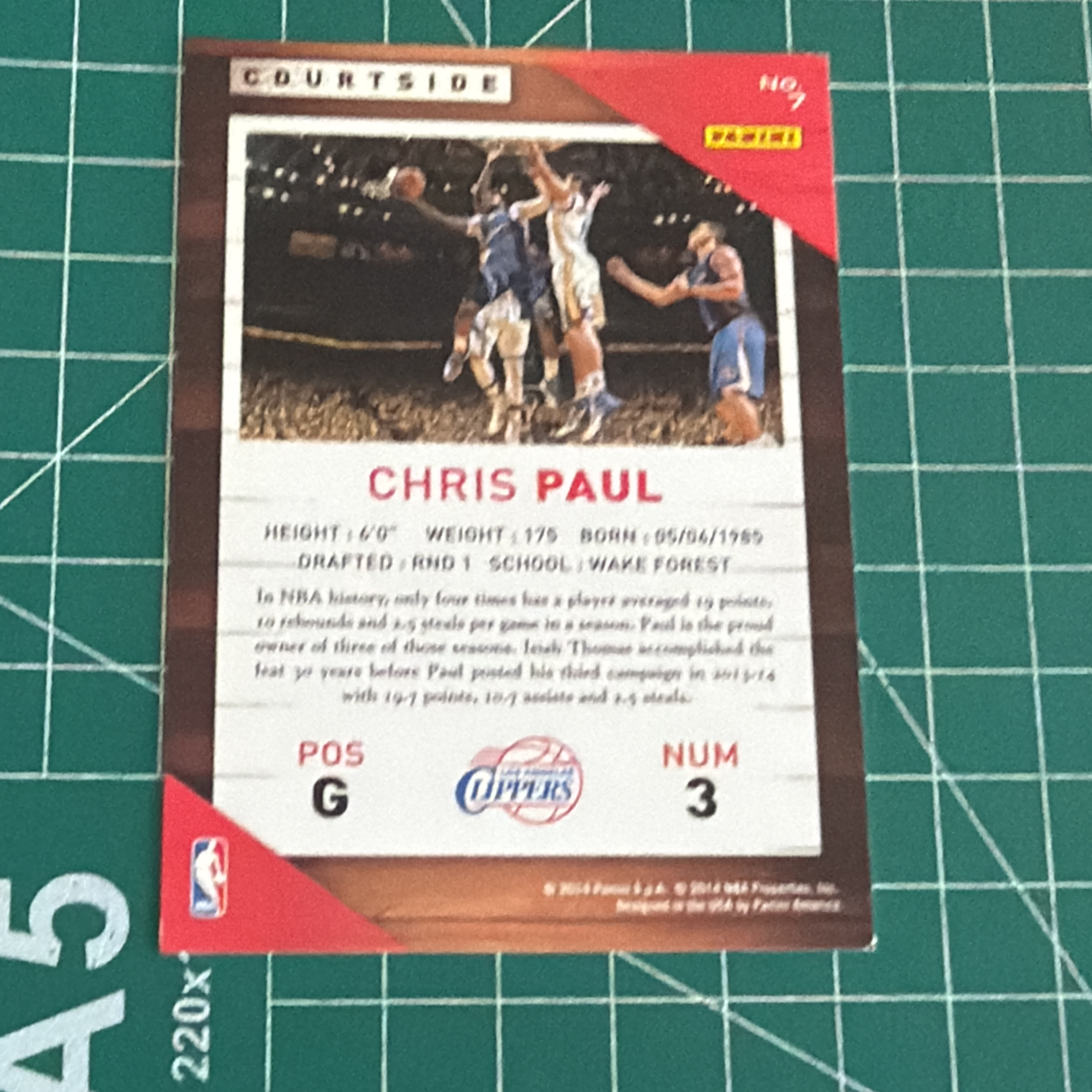 2014-15 Panini S.p.A Chris Paul 中雅图/中亚图 克里斯保罗 CP3 横版特卡 场边 小聚光灯 老卡 绝版卡 稀有大比例