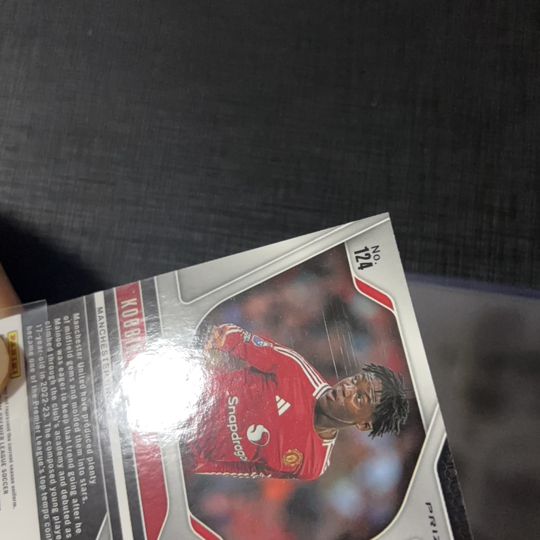 2024-25 Panini Prizm Kobbie Mainoo 曼联 梅努 虎皮圈圈折 sp大比例 choice独占 Tiger Stripe 细节如图 肉泥