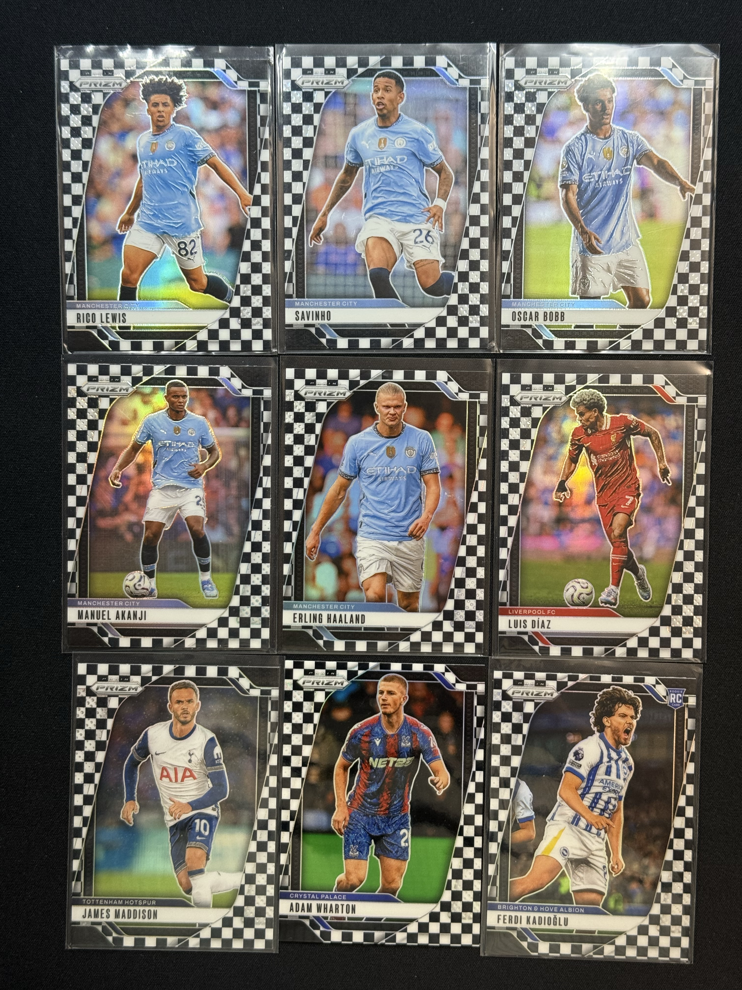 2024-25 Panini Prizm Erling Haaland 【小贝代拍】英超 Pz 哈兰德 鲍博 阿坎吉 刘易斯 麦迪逊 萨维尼奥 等 黑白格子折 不保卡品 凑套必备 拍前看描述 XNP