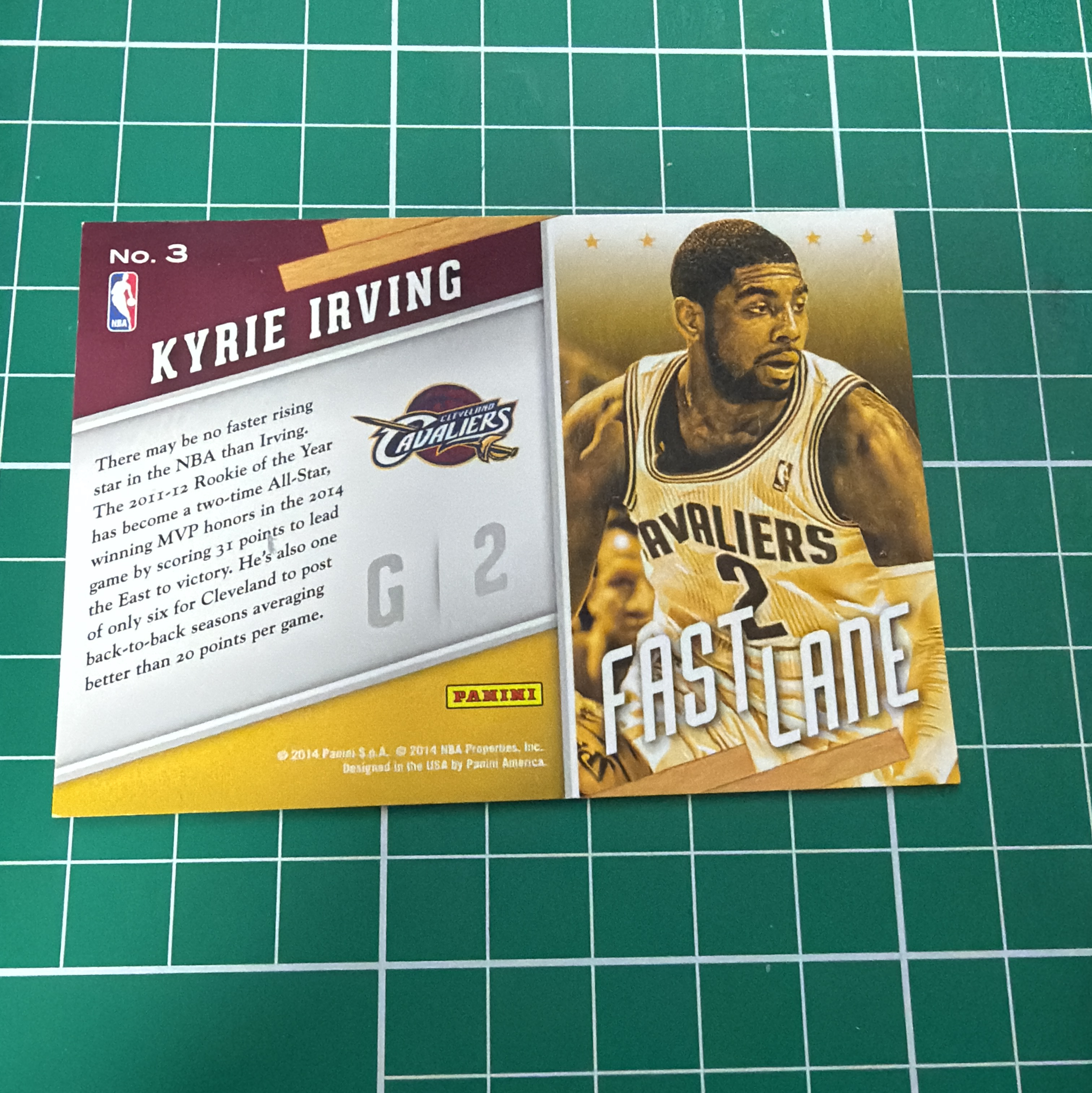 2014-15 Panini S.p.A Kyrie Irving 中雅图/中亚图 凯里欧文 横版特卡 快车道 Fast lane 老卡 绝版卡 稀有大比例 边瑕 水痕
