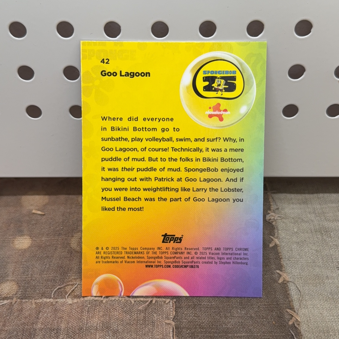 2025 Topps Chrome SpongeBob 25th 海绵宝宝 25周年 棱镜折 008/175 编 Goo Lagoon 酷乐湖 #42