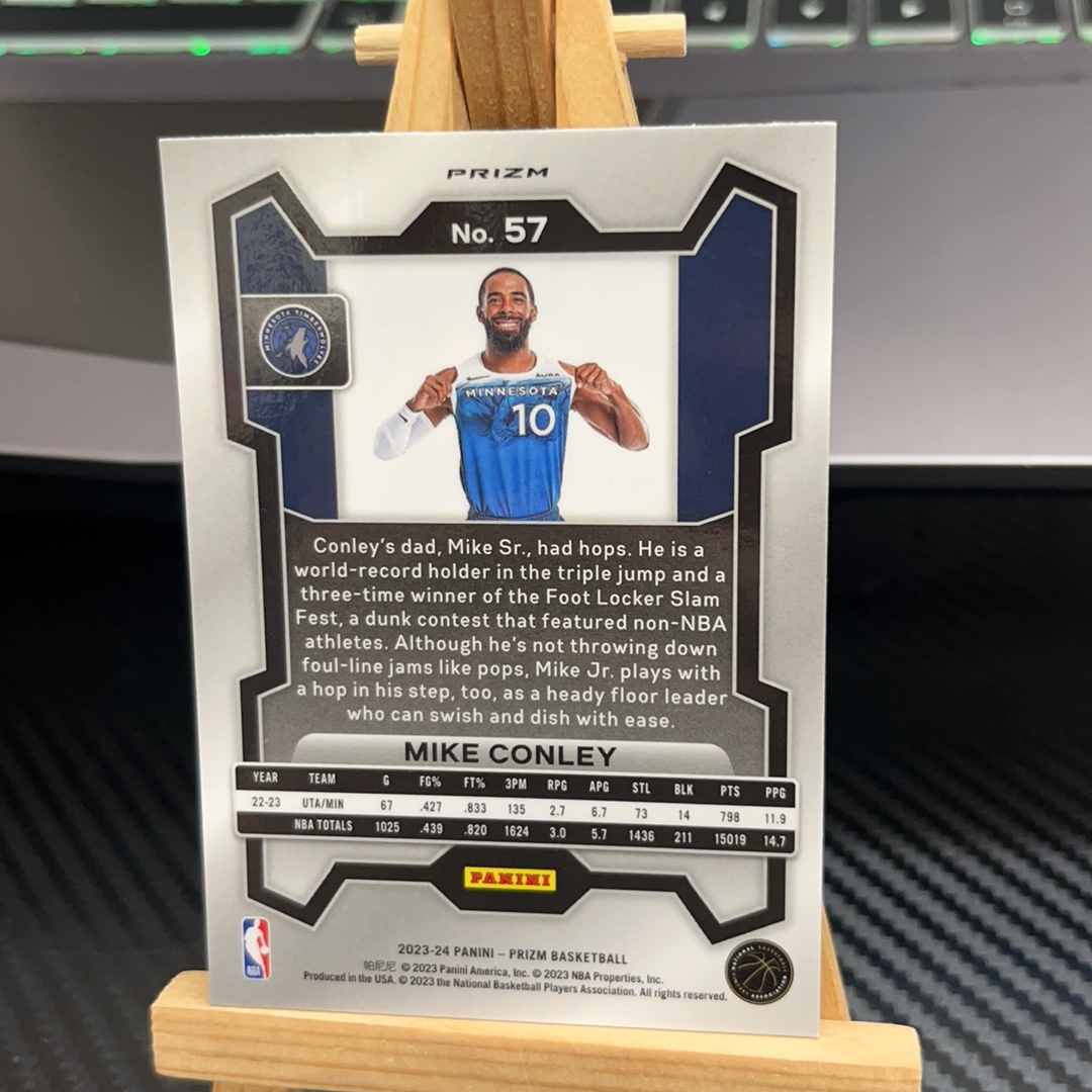 2023-24 Panini Prizm Mike Conley 麦克 康利 森林狼 银折 折射 prizm系列 pz 卡品如图 凑图必备 值得收藏!免费代卖!